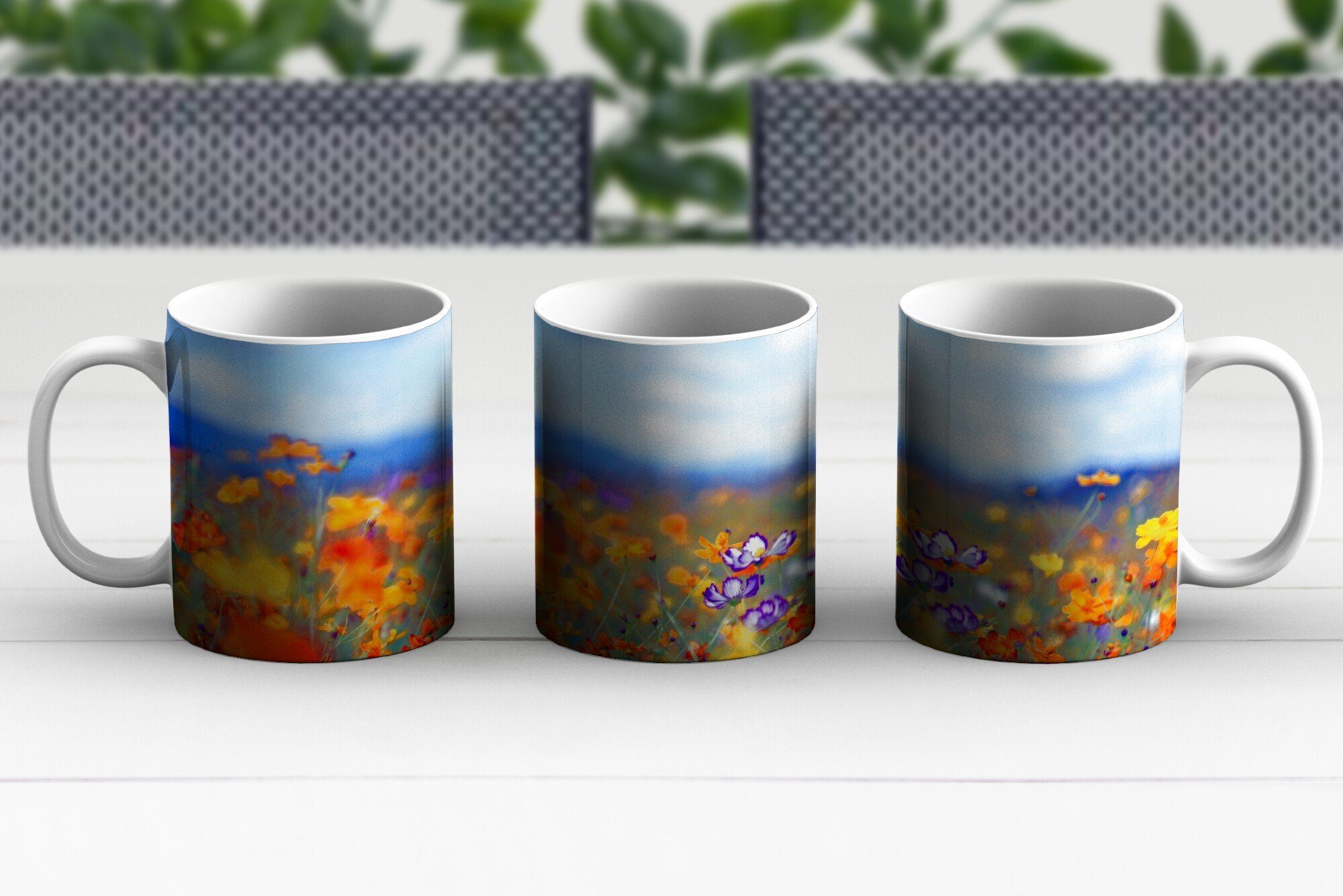 MuchoWow Tasse Kosmos - Teetasse, Frühling, - Kaffeetassen, Teetasse, Keramik, Becher, Geschenk Farben
