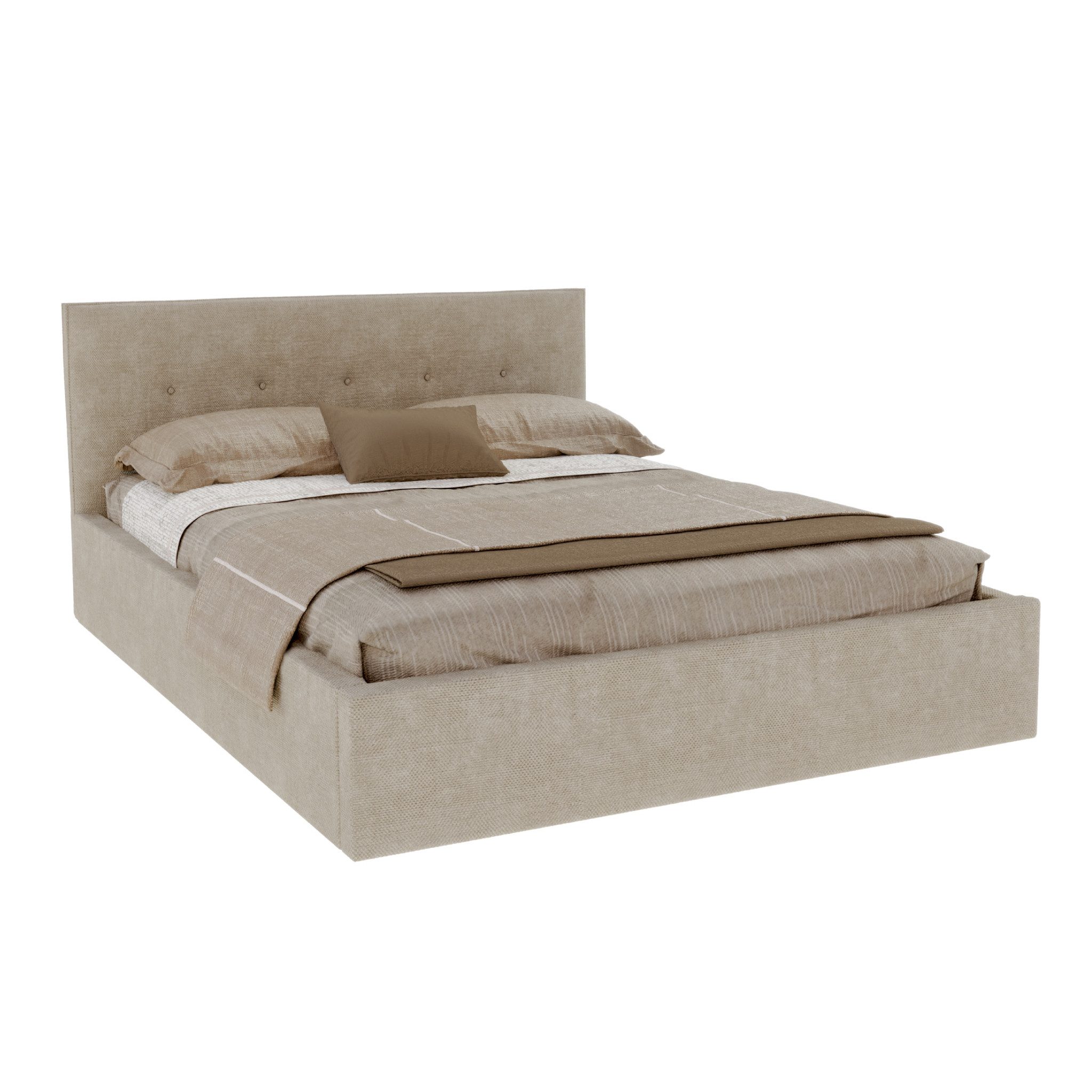 FDM Polsterbett BOHO Bettgestell 90x200, 120x200, 140x200, 160x200, 180x200cm (Polsterbett modern mit Bettkasten MADE IN EU - mit hochwertigem Ottawa Bezug, ver – Bild 2 von 5