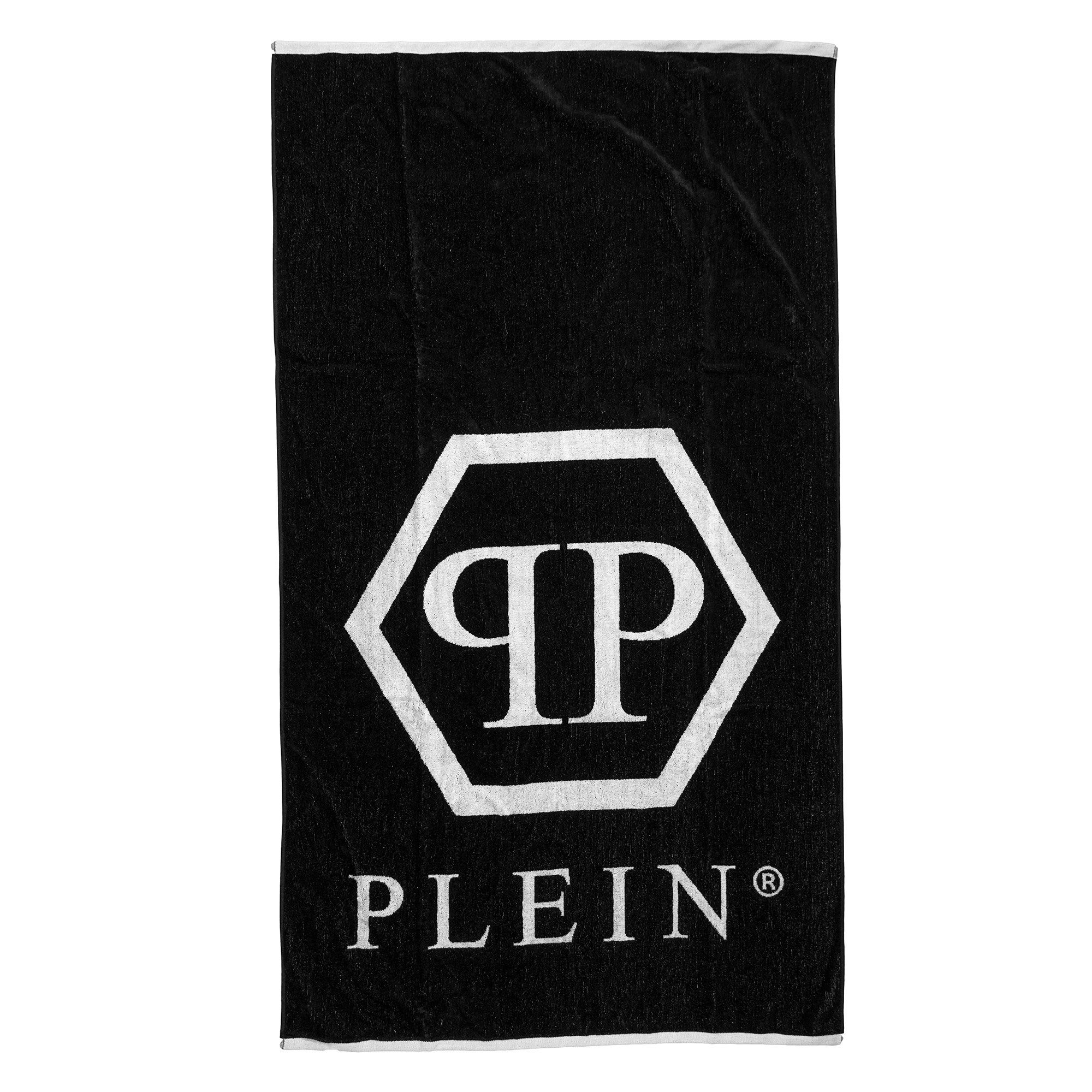 PHILIPP PLEIN Strandtuch TMPP0199, Baumwolle, 100x180cm, Schwarz, Logodruck