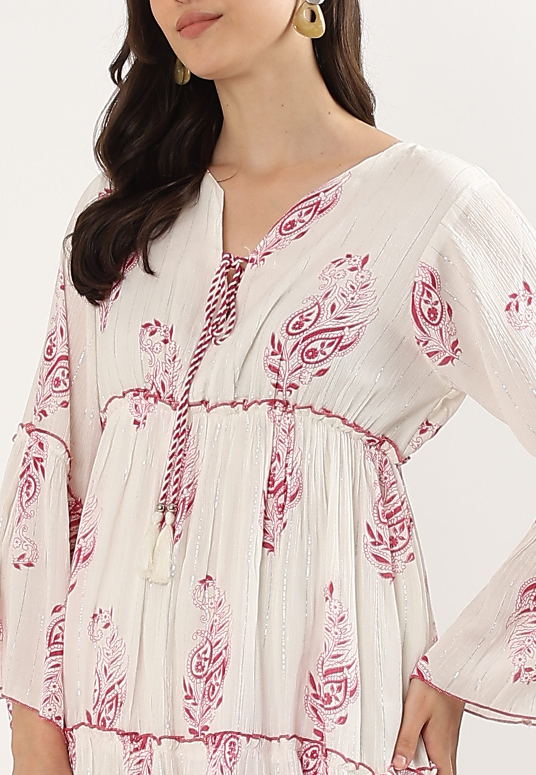YC Fashion & Style Tunikakleid mit Paisley-Muster und Bindeband One Size aus Viskose