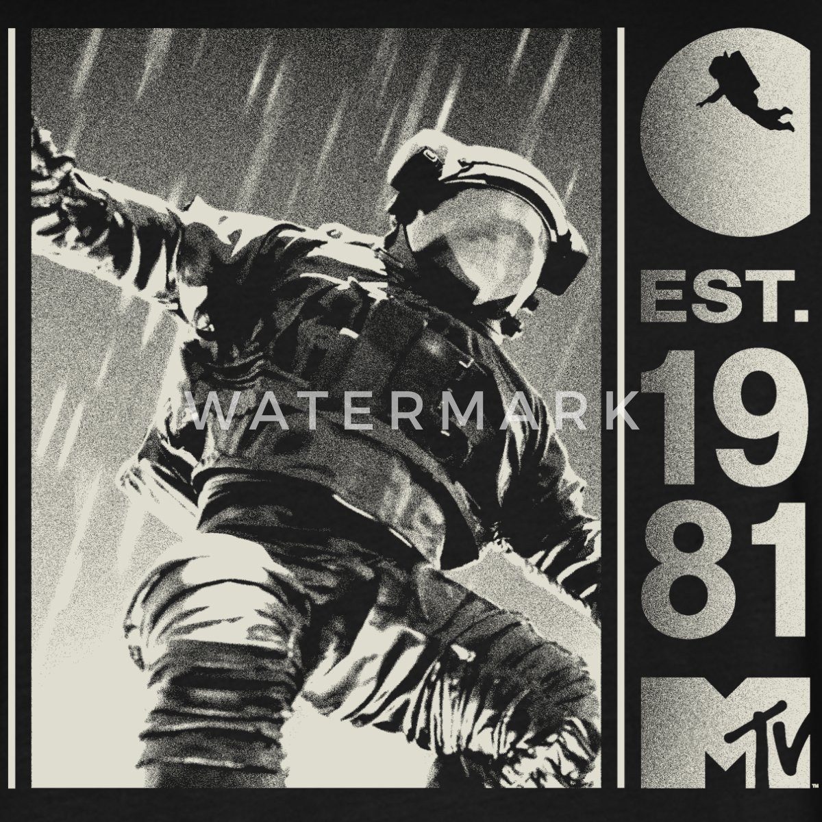 Spreadshirt T-Shirt MTV Astronaut Est. 1981 Cooles Design Rückendesign Oversize Unisex T-S (1-tlg)