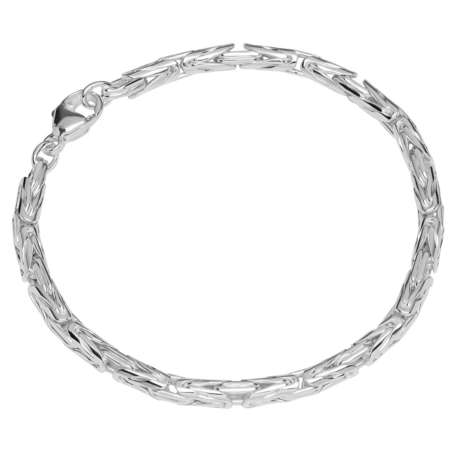 NKlaus Silberarmband Armband 925 Sterling Silber 19cm Königskette oval (1 Stück), Made in Germany