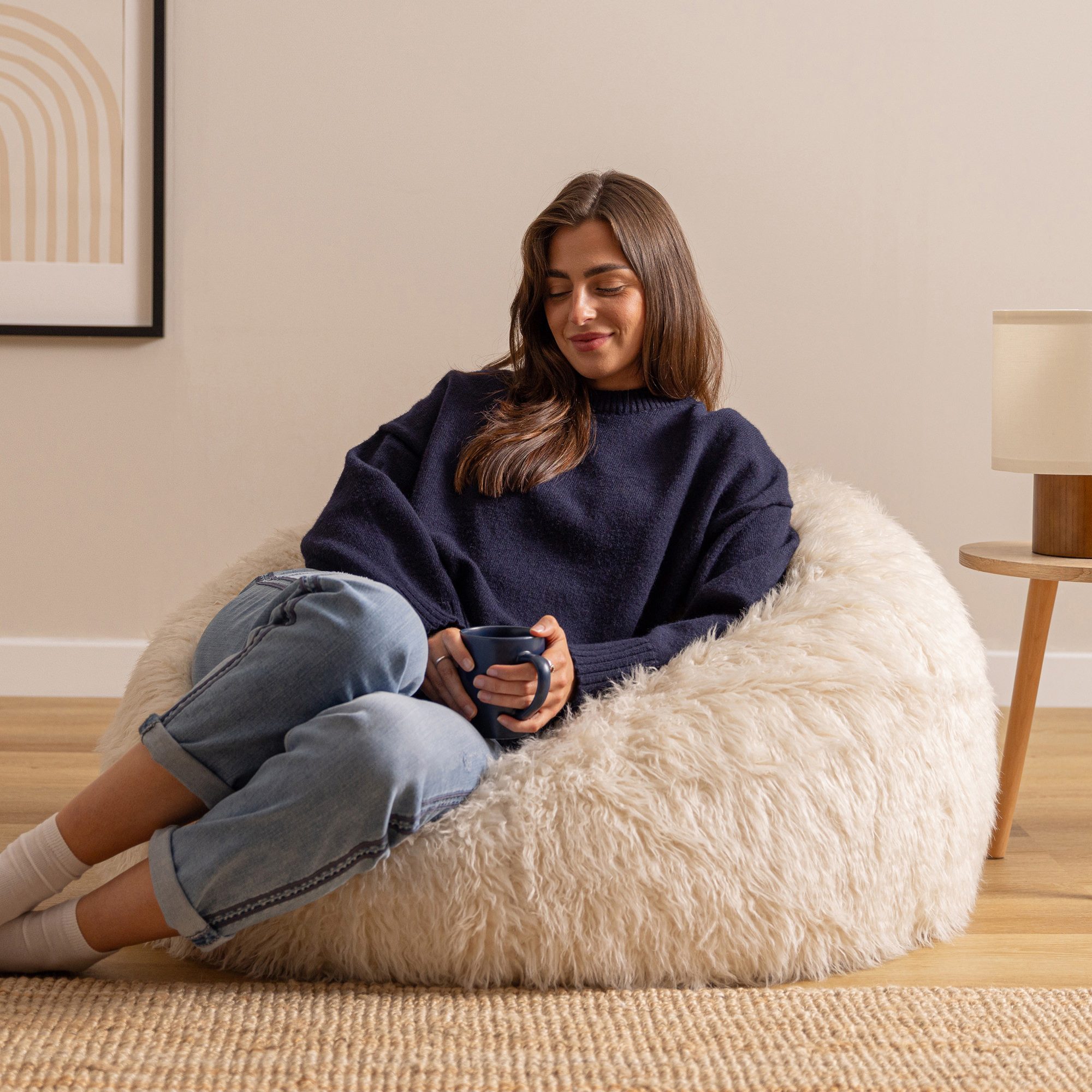 icon Sitzsack Erwachsene Flauschig aus Kunstfell Mongolisch, 85x50cm, Made günstig online kaufen