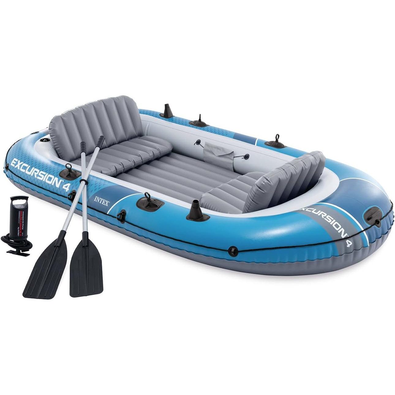 Intex Schlauchboot Excursion 4 Set + Außenbordmotor + Befestigung