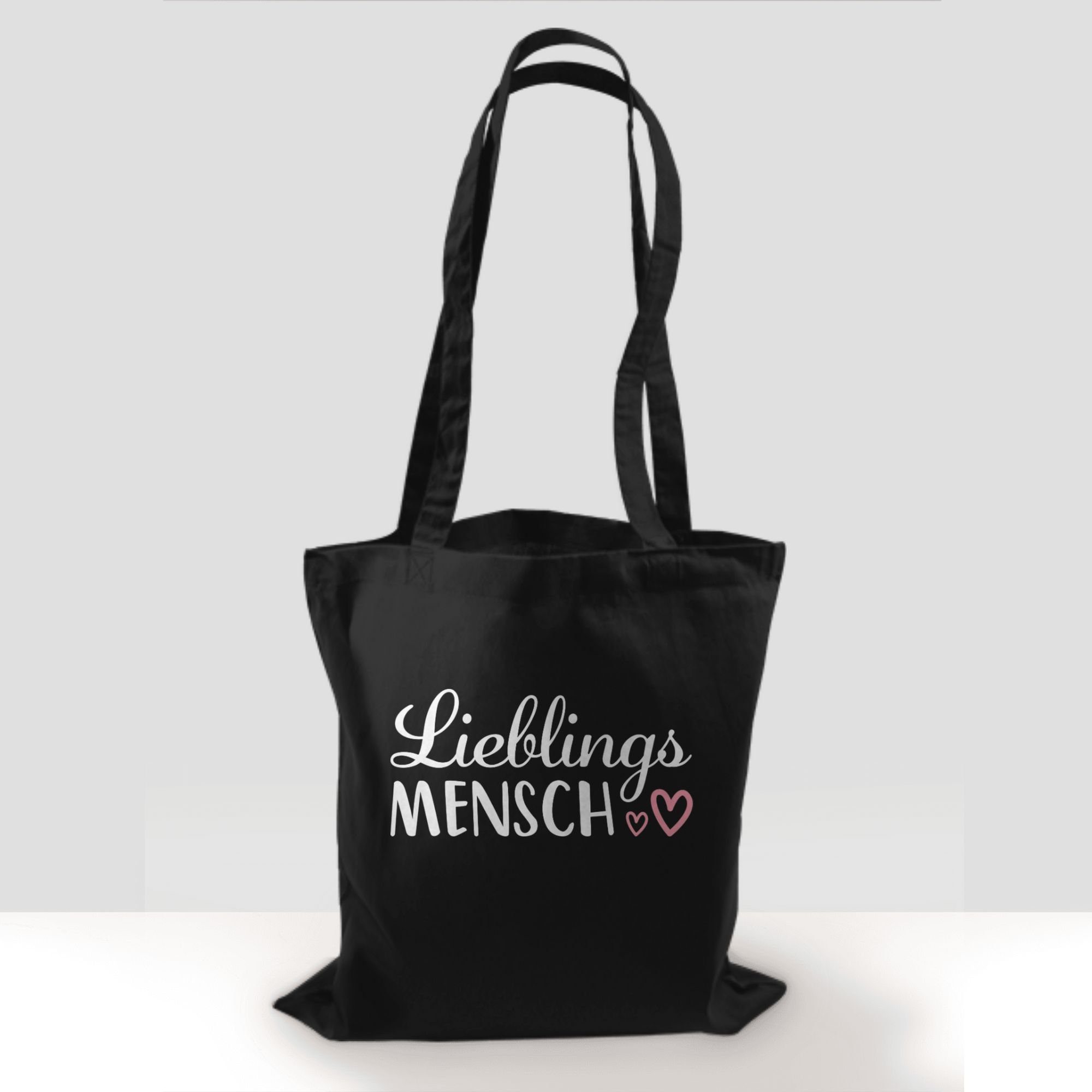 Schriftzug, Lieblingsmensch Schwarz Shirtracer Valentinstag 2 Partner Liebe Umhängetasche