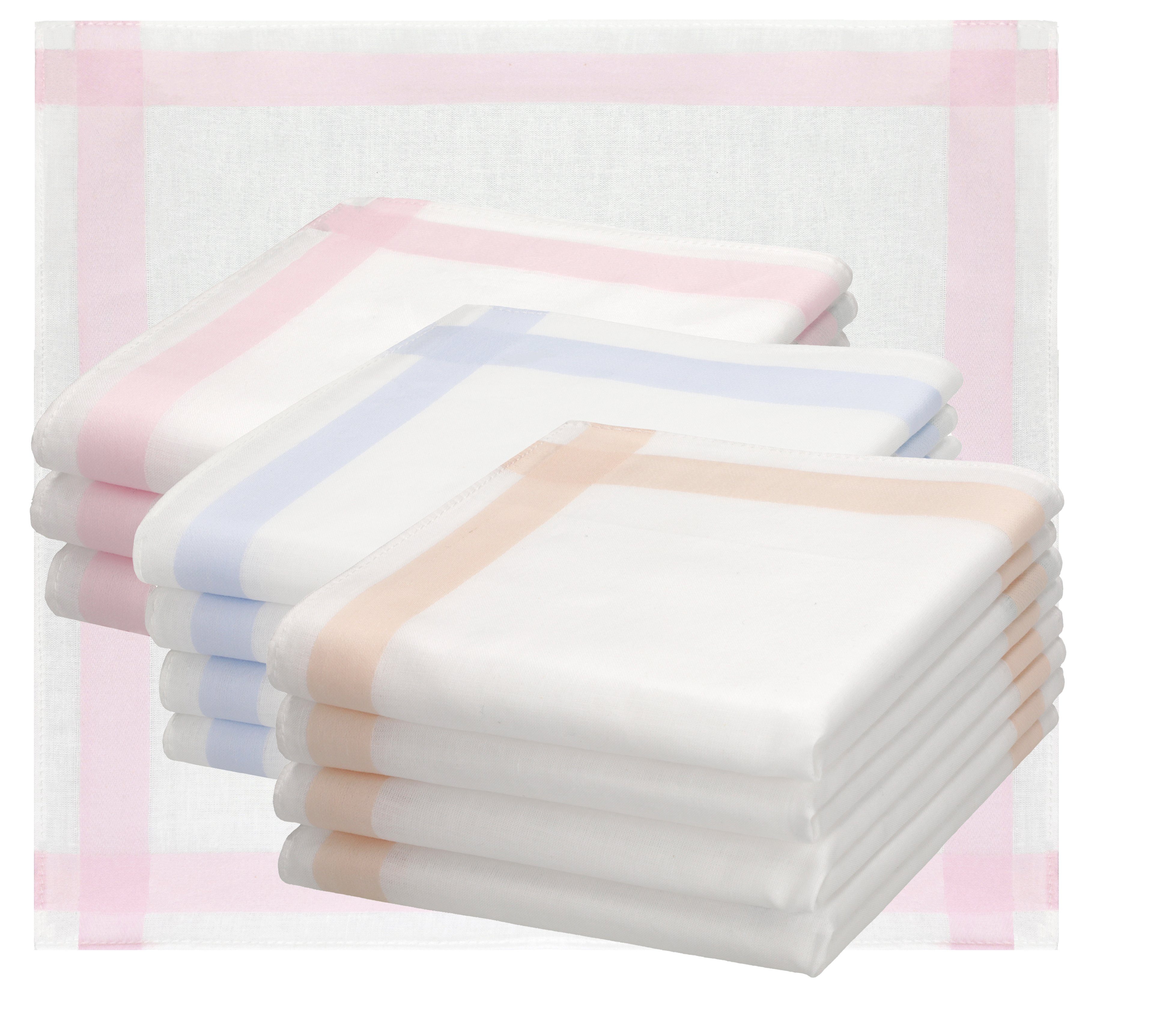 Betz Taschentuch Betz 12 Stück Damen Stoff Taschentücher Set Selma Größe ca. 28x28 cm, (Set, 12 Taschentücher), 100% Baumwolle