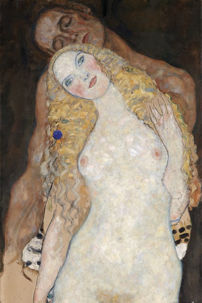 Poster Gustav Klimt Kunstdruck Bild - Adam Und Eva, 1918 (120 x 80 cm)