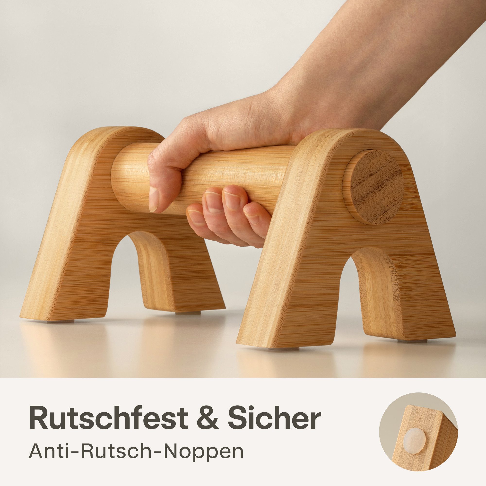 Praknu Liegestützgriffe Liegestützgriffe Holz Push Up Parallettes, ergonomisch & rutschfest