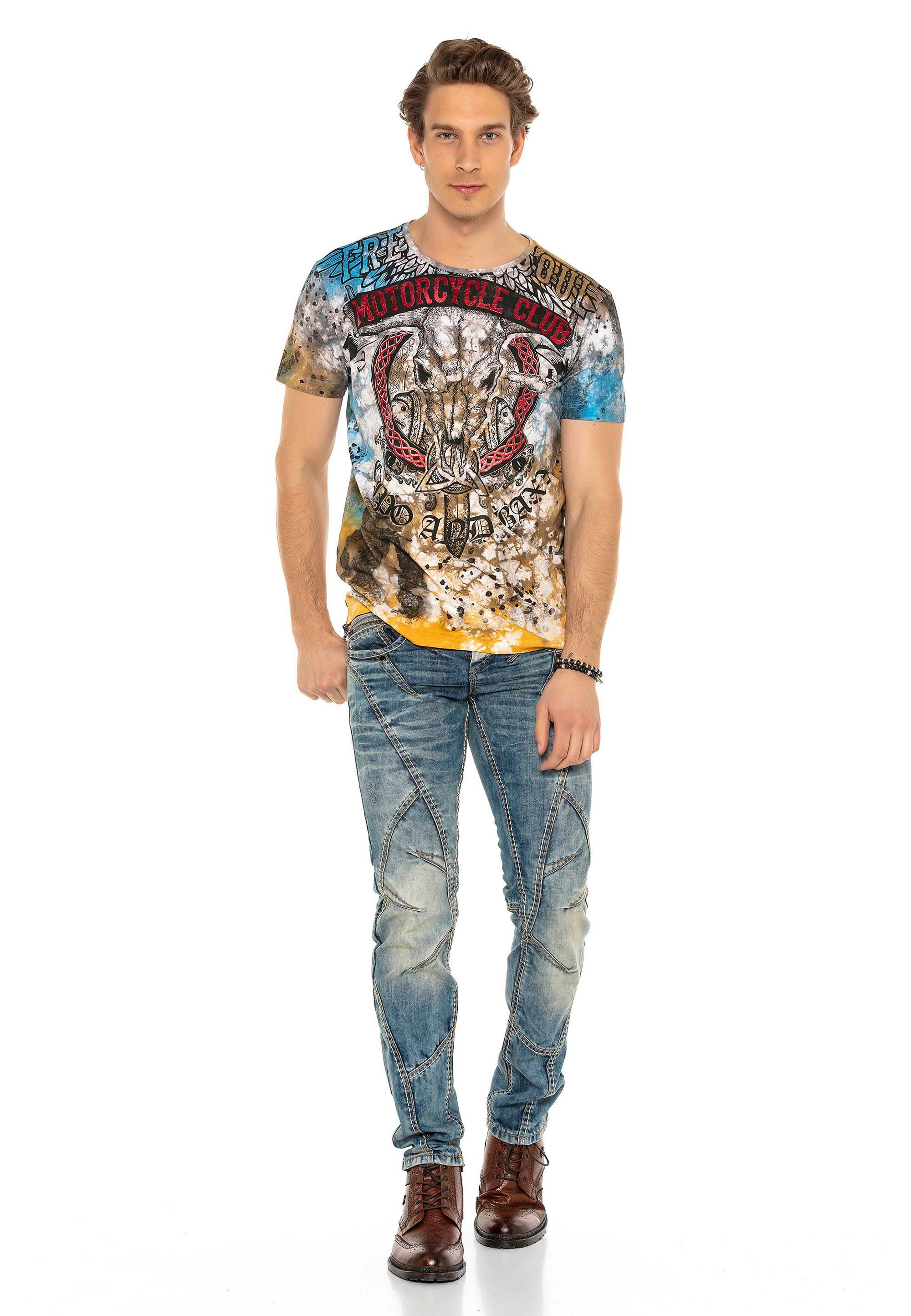 mit Cipo Jeans dicker Baxx naht Bequeme &