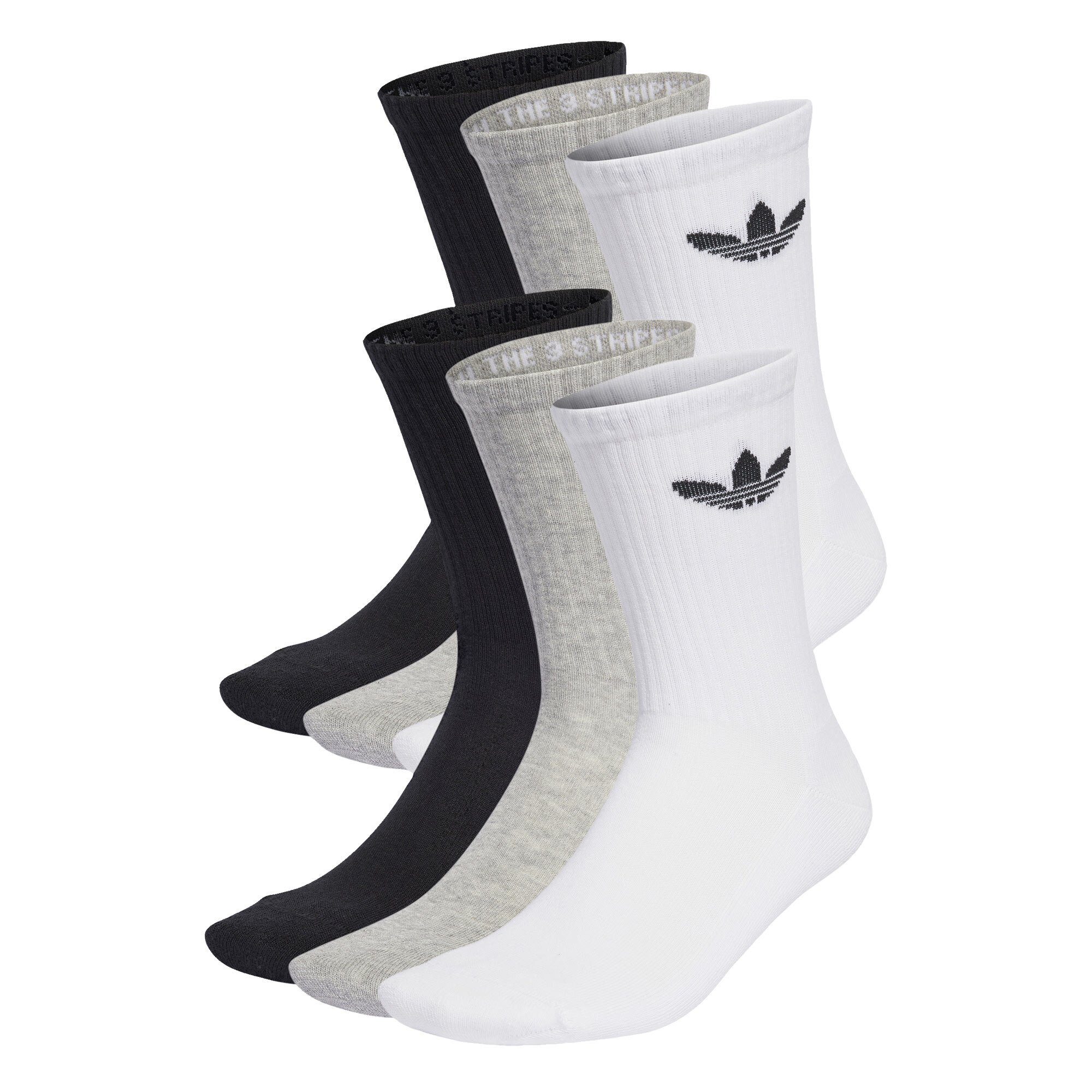 adidas Originals Sportsocken White CUSHION 6 Black Heather / Medium CREW / TREFOIL PAAR Grey SOCKEN