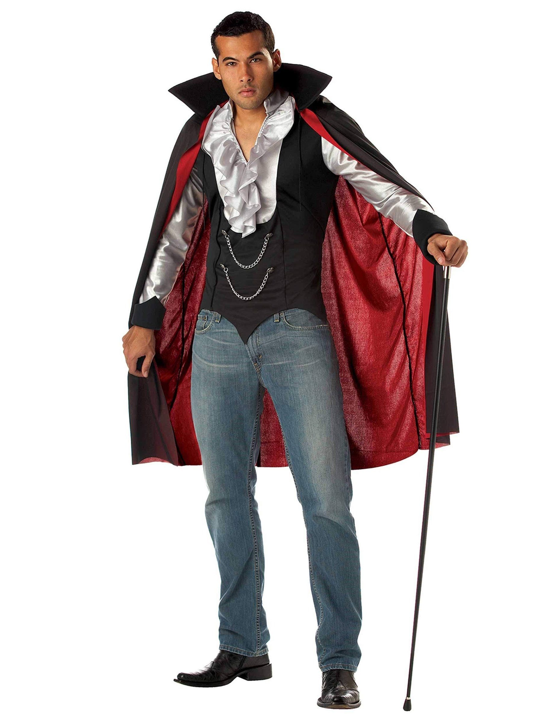 California Costumes Vampir-Kostüm Gentleman Vampir-Herrenkostüm rot-schwarz-weiss