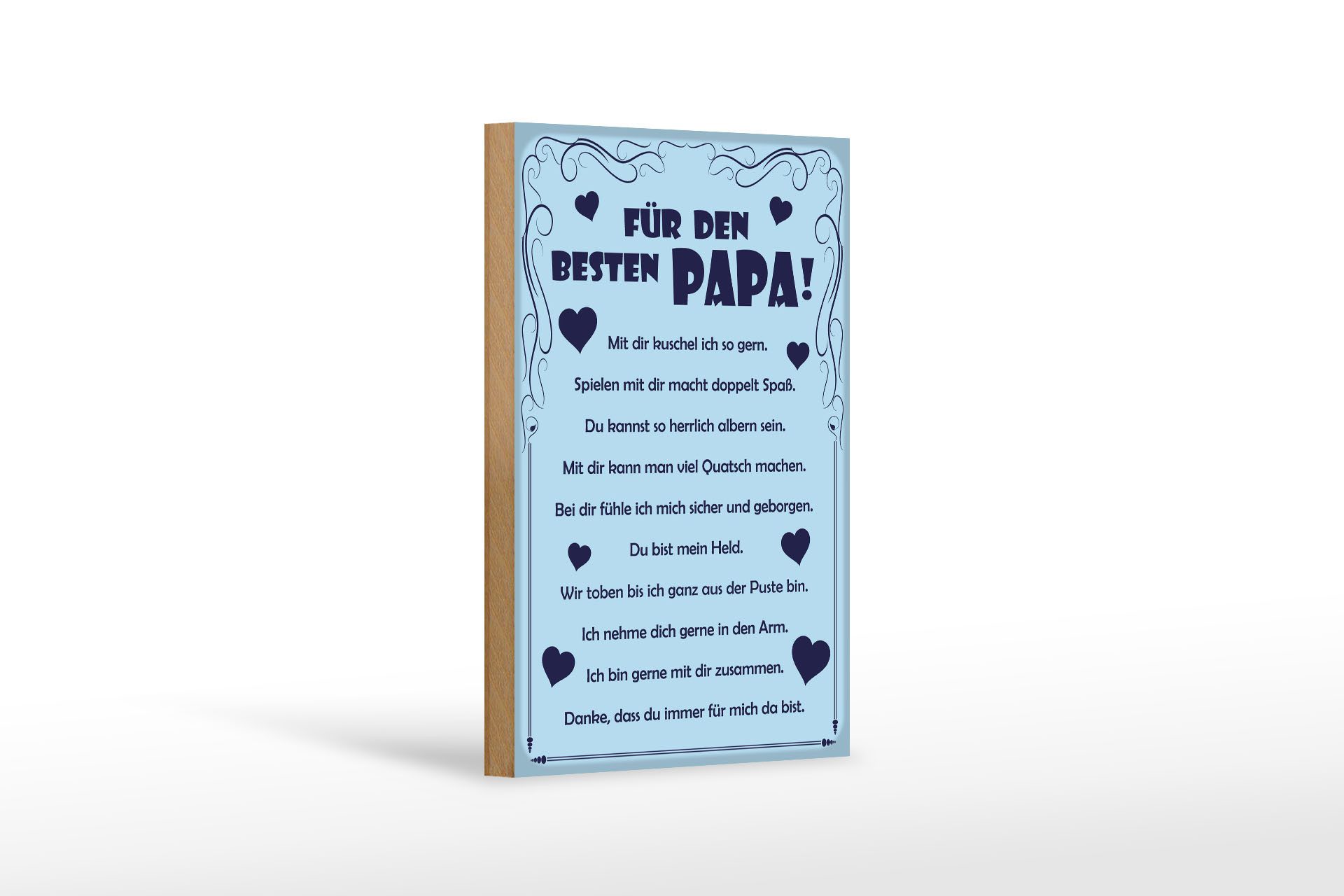Holzbild Spruch 12x18cm Für den besten Papa