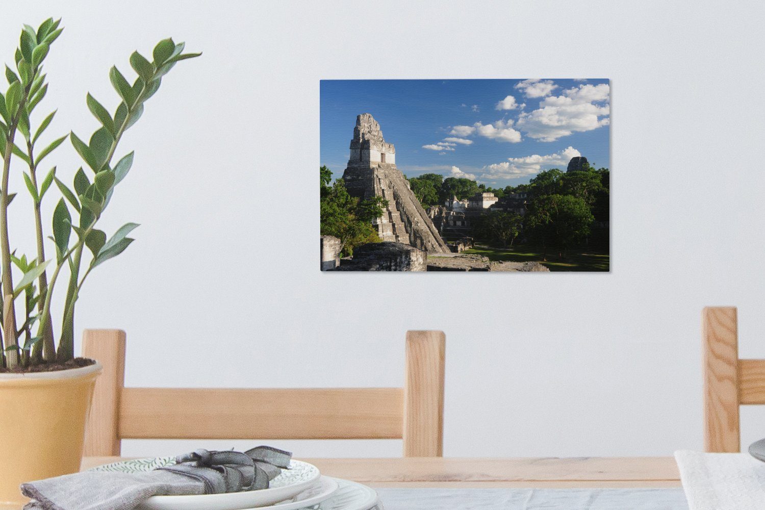Wanddeko, OneMillionCanvasses® Leinwandbilder, St), 30x20 Wandbild (1 Guatemala, in im Leinwandbild cm Maya-Tempel Tikal-Nationalpark Aufhängefertig,