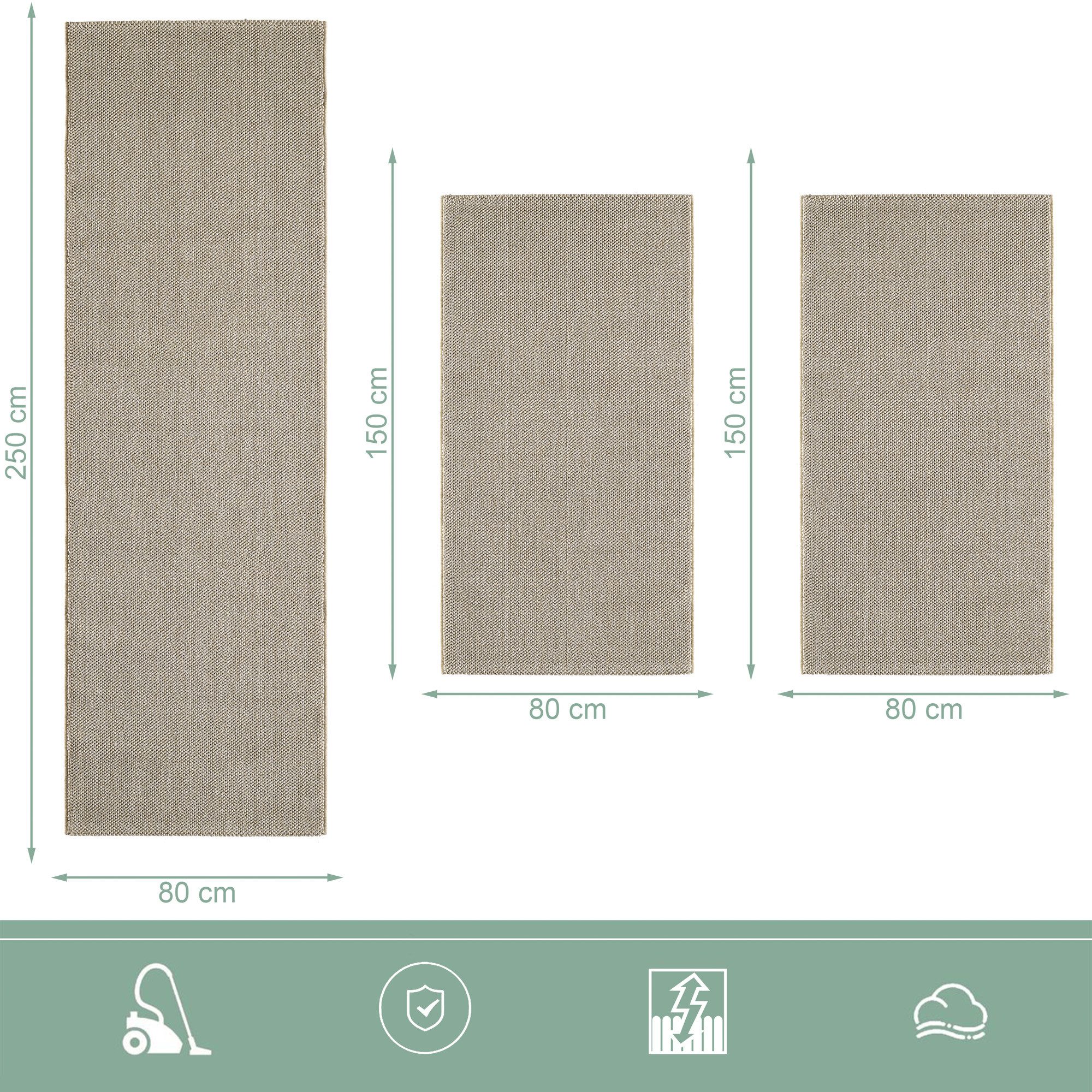 Carpettex Kurzflor-Bettumrandung Bordüre Design, Höhe 7 mm, (Bett-Set, 3-tl günstig online kaufen