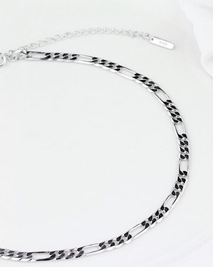 DANIEL CLIFFORD Choker 'Alice' Figaro Halskette Silber 925, enganliegende Panzerkette für Frauen, größenverstellbar 35cm - 42cm (inkl. Verpackung), aus massivem Sterlingsilber, haut- und allergiefreundlich