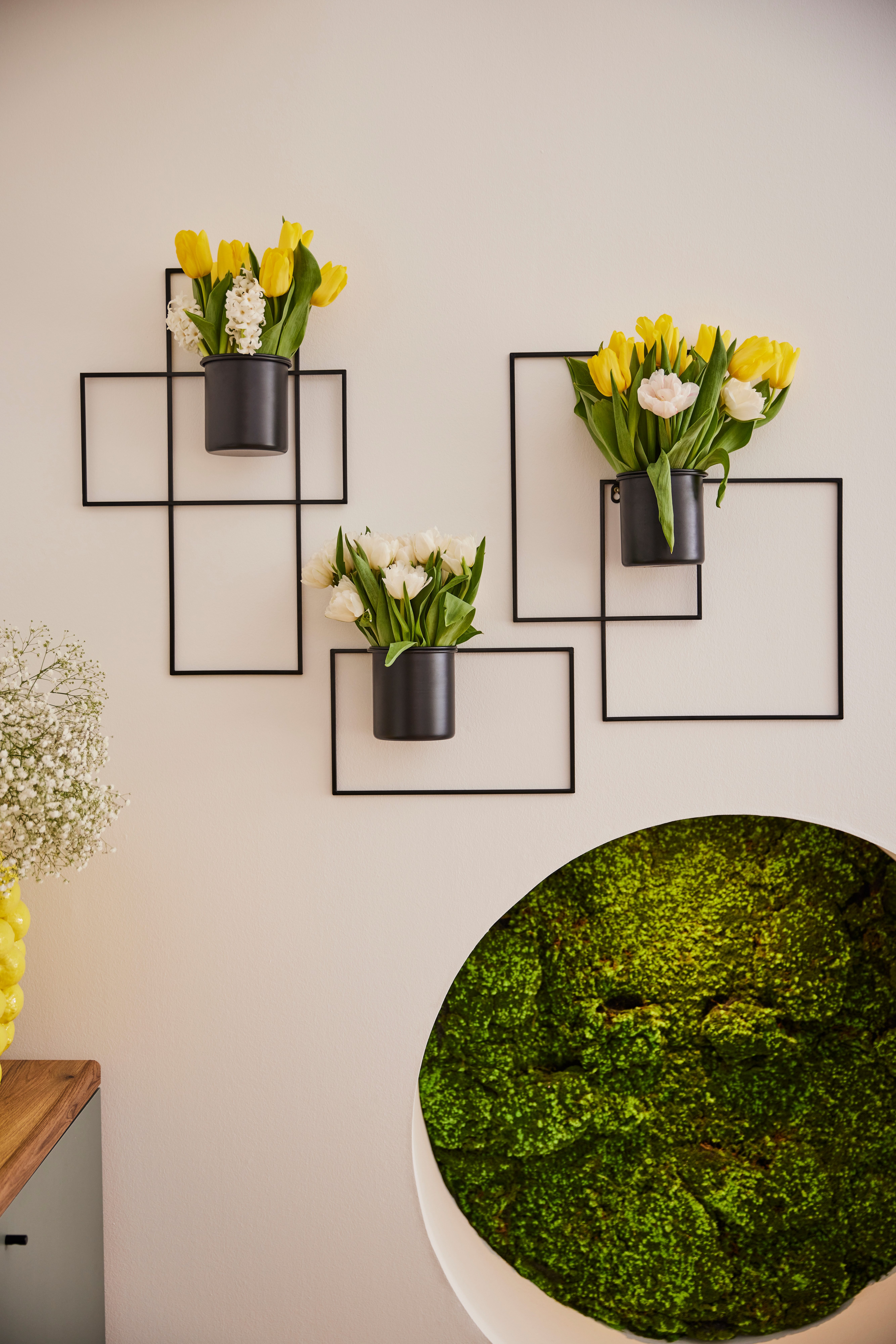 LeGer Home by Lena Gercke Wanddekoobjekt Malvina, für Deine individuelle Wandgestaltung (Set, 3 St), 3 tlg.Set aus Metall mit jeweils 1 Blumentopf (herausnehmba – Bild 2 von 5
