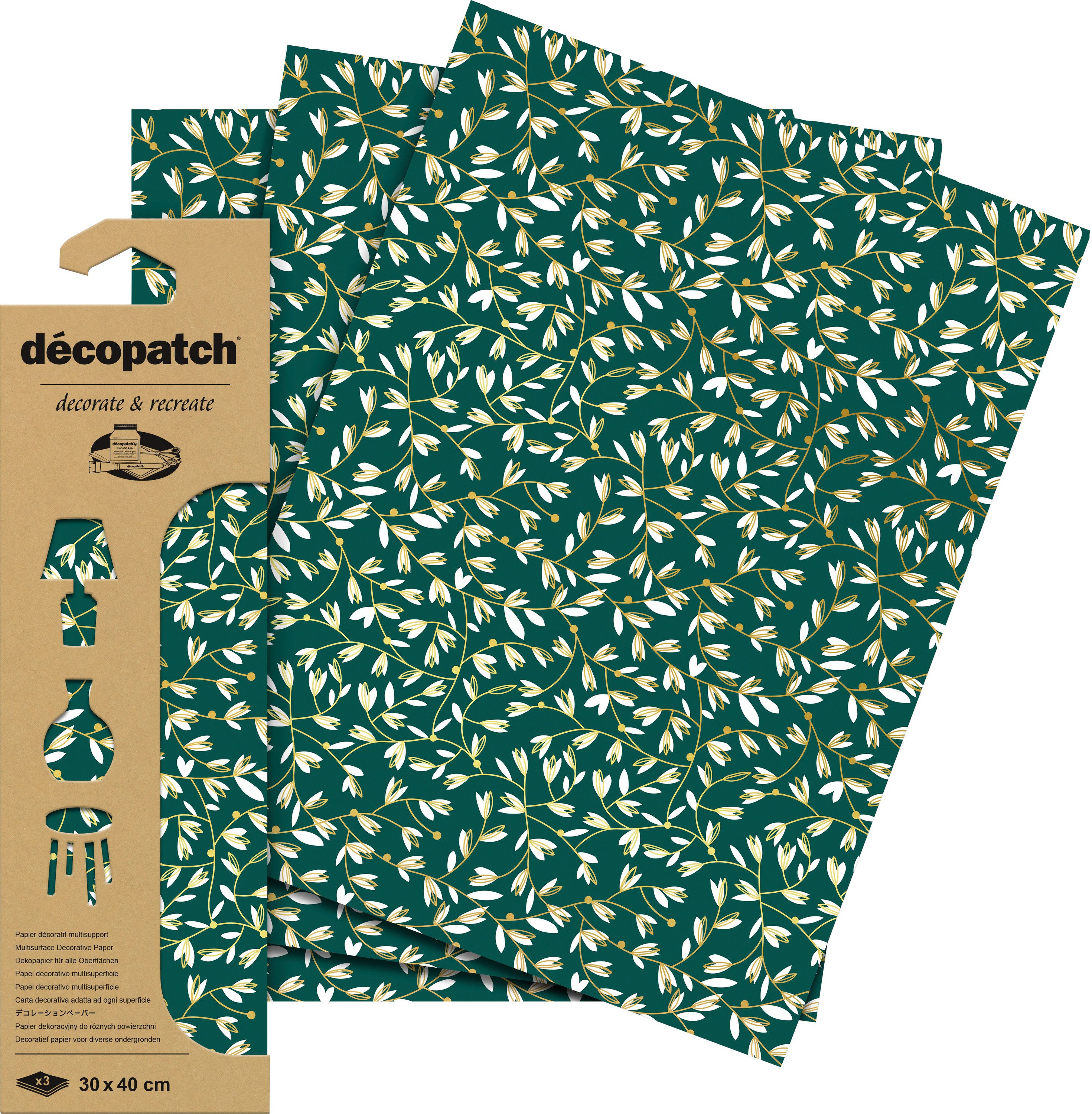 décopatch Motivpapier Blossom Twigs, 3 Stück
