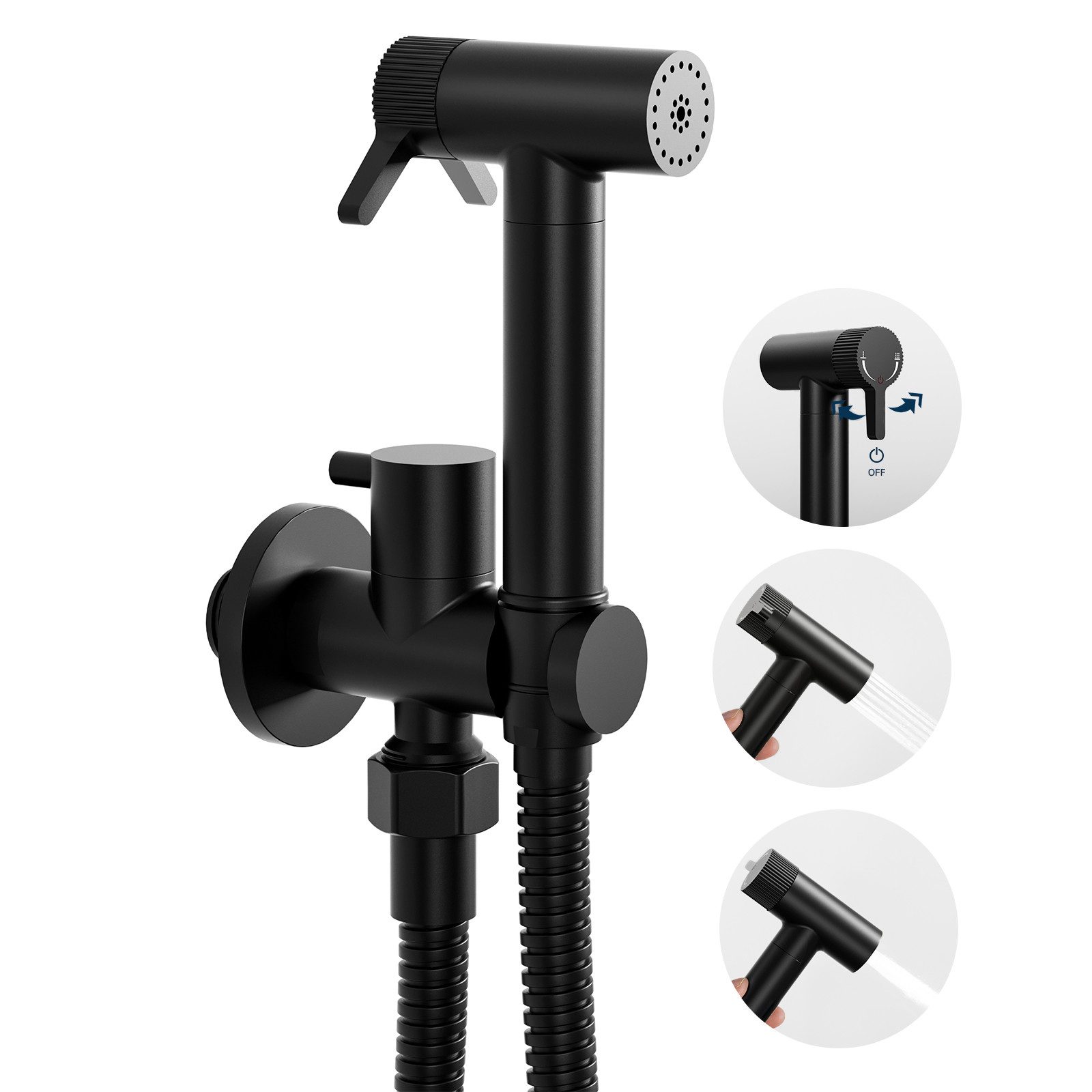Oihpaw Handbrause Bidet handbrause 2 Modi Kein Drücken Erforderlich toiletten dusche, (1-tlg)