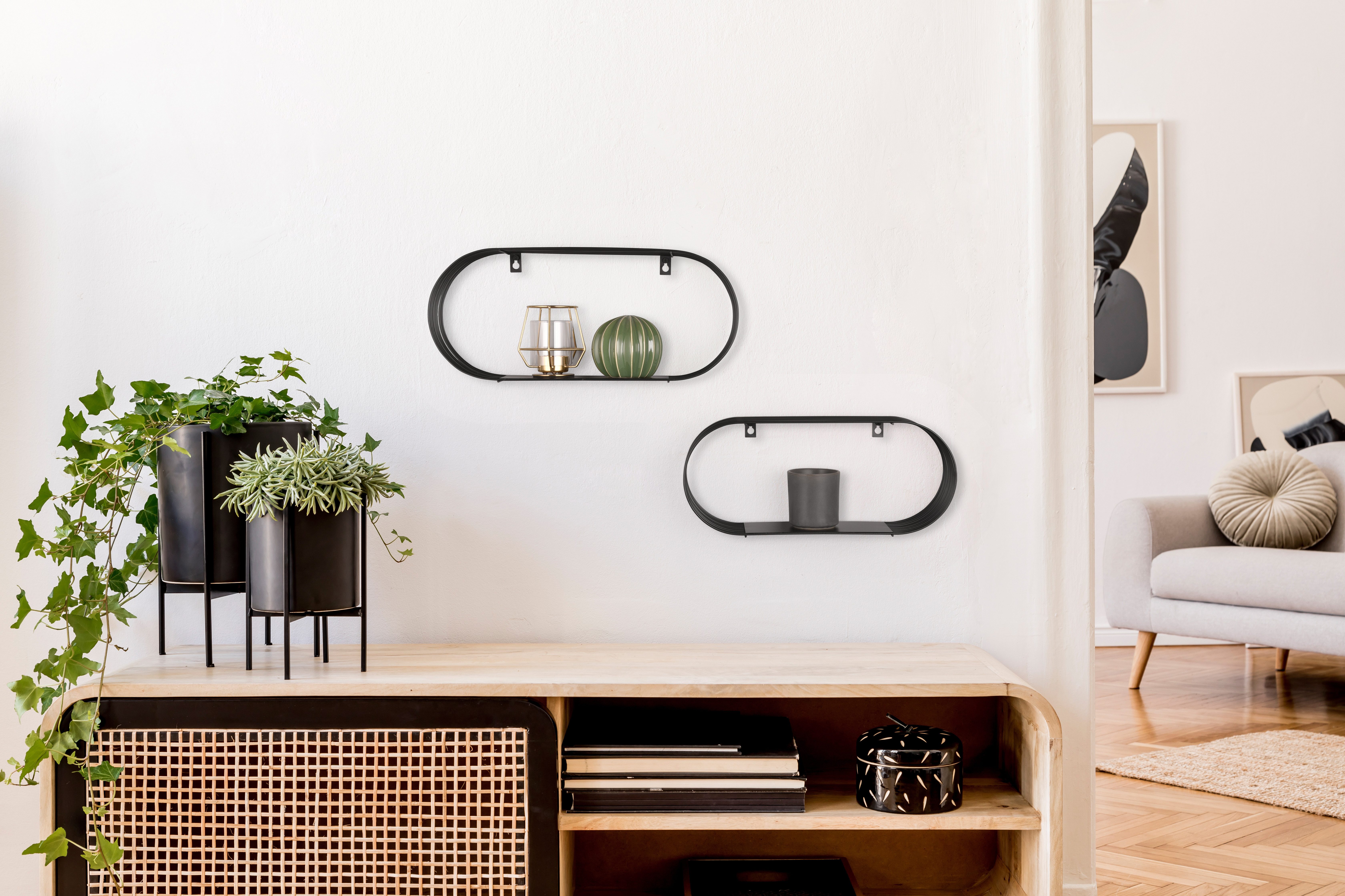 MIRRORS AND MORE Wandregal Joyce, Set 2-tlg., Mit Metallstreben, Wandmontag günstig online kaufen