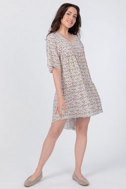 PEKIVESSA Sommerkleid Boho-Kleid Damen kurz luftig geblümt Tunika-Kleid Oversize