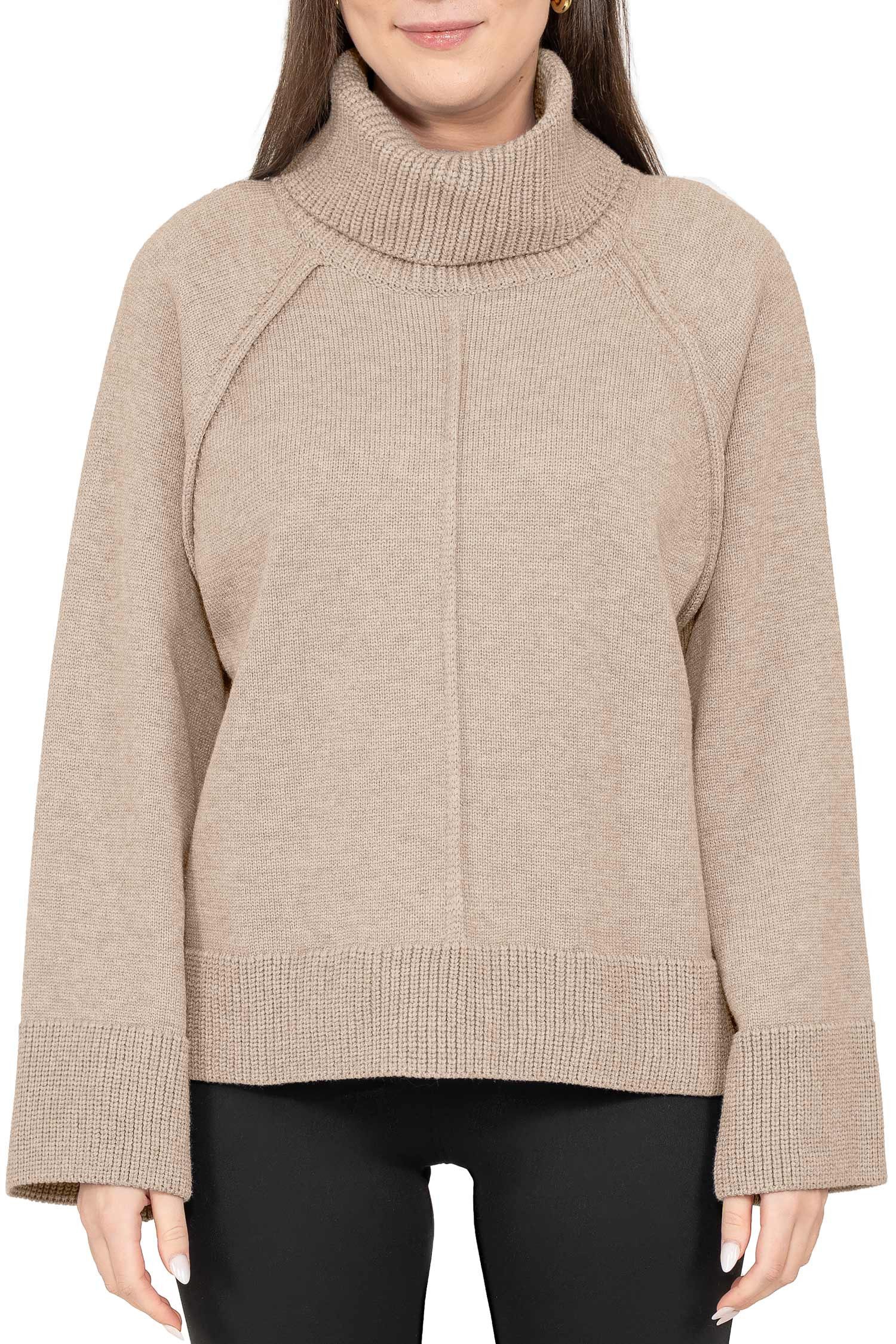 Reichstadt Rollkragenpullover Damen Relaxed Fit Pullover mit Rollkragen 25RSW097 (1-tlg) Moderner Oversize Rollkragenpullover