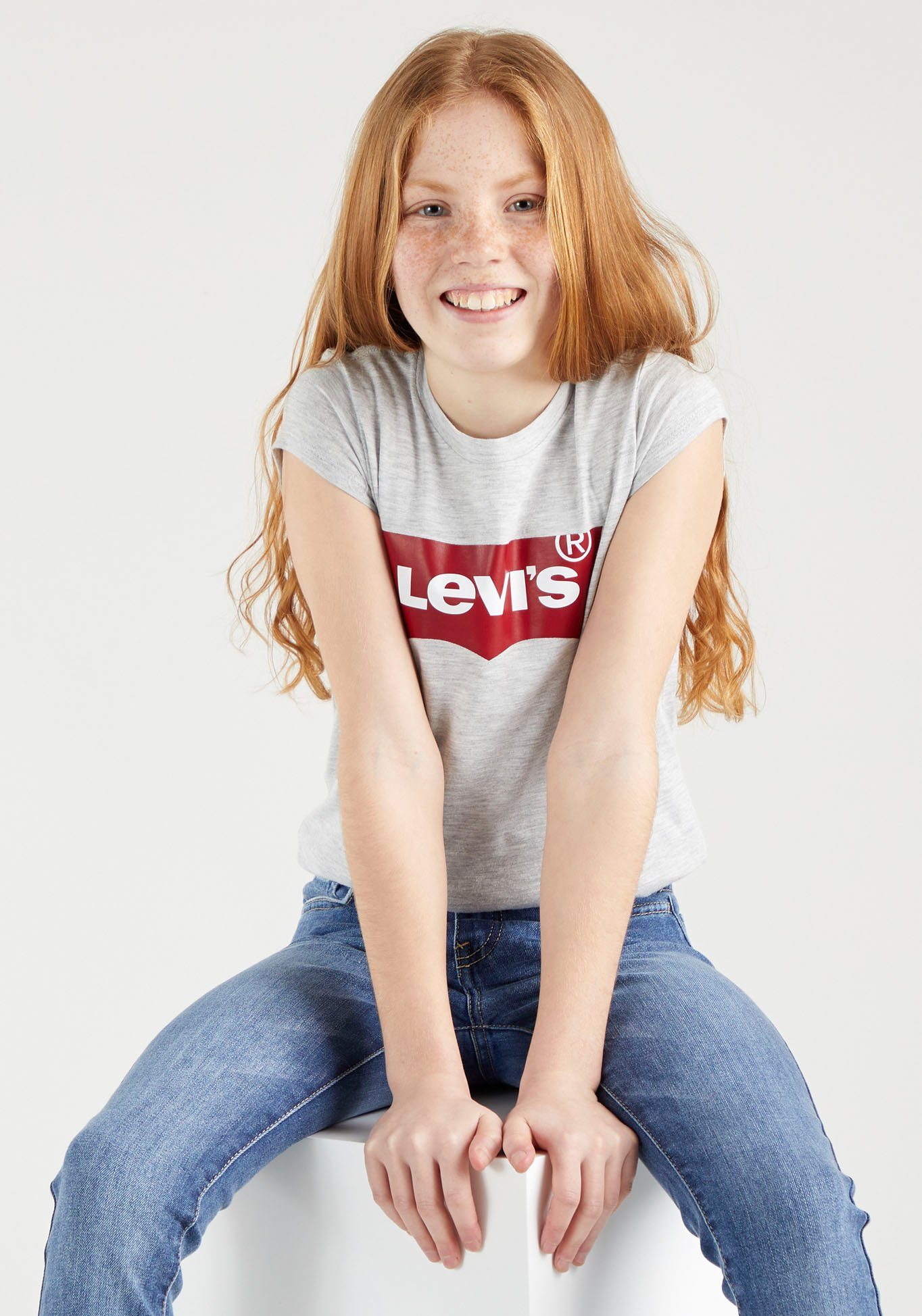 Levi's® Kids GIRLS BATWING for TEE hellgrau-meliert T-Shirt