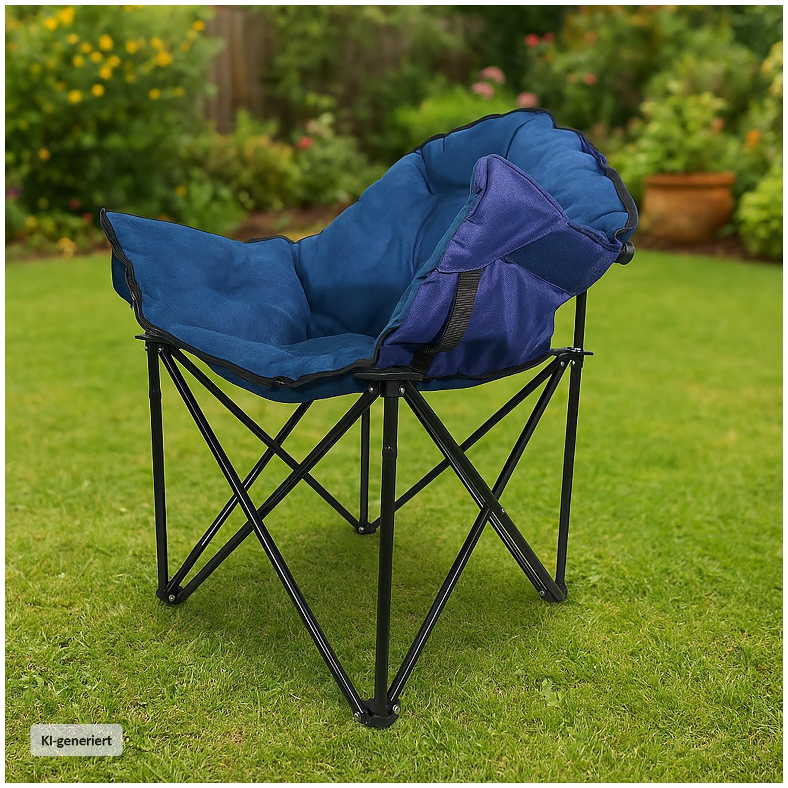 HTI-Living Klappstuhl Klappbarer Komfortsessel mit weichem Velvet Bezug (Stück), Campingstuhl
