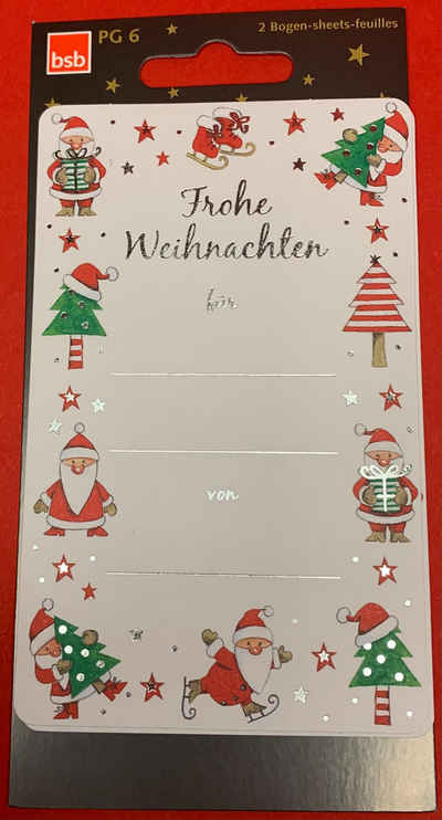 BSB Grußkarten Weihnachtssticker - Weihnachtsaufkleber - Creative-Sticker