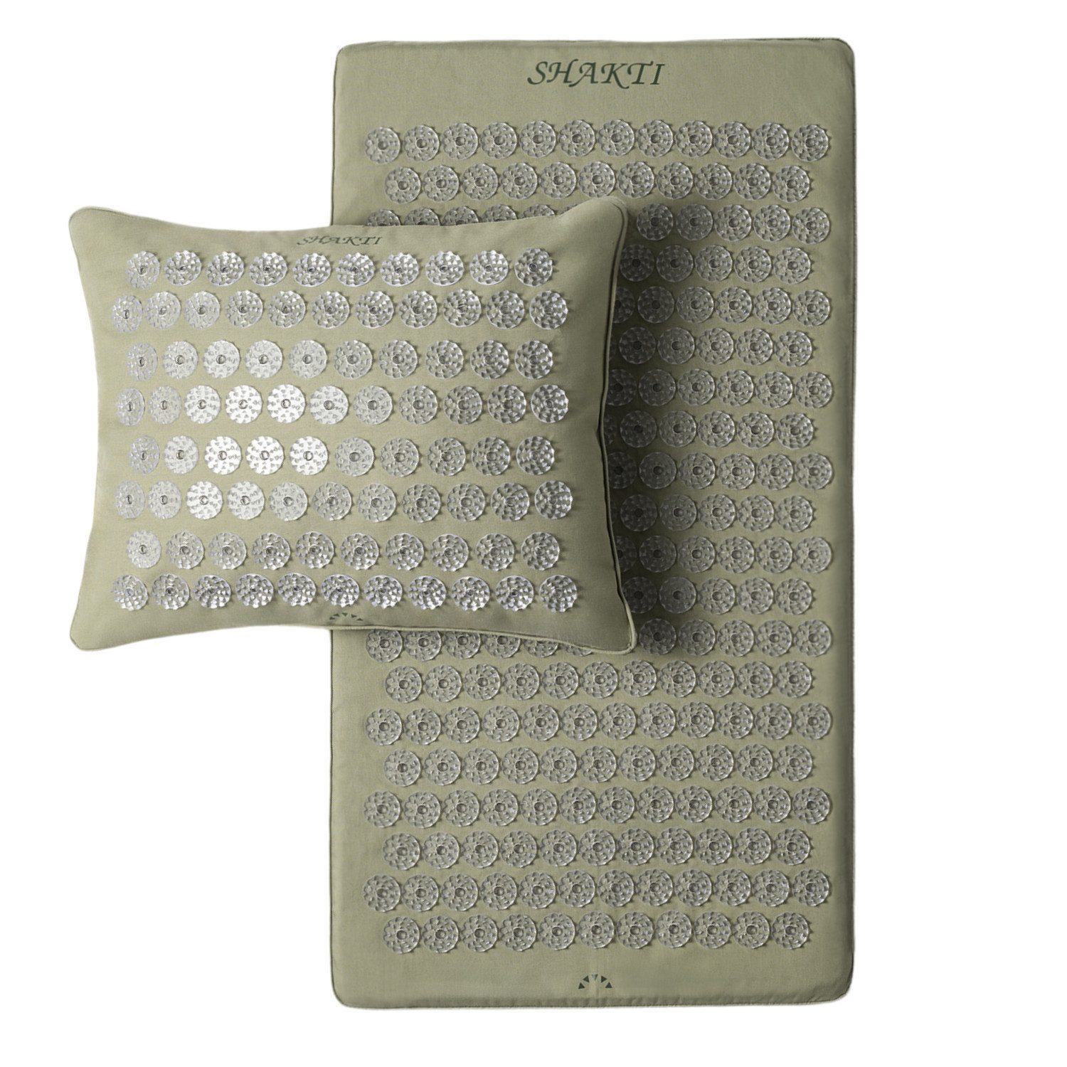 Shakti Mat Akupressurmatte Entspannung durch Akupressur - Faire Produktion, Bio-Baumwolle (Mit Matte und Kissen), Ethische Handarbeit, GOTS-zertifizierte Bio-Baumwolle