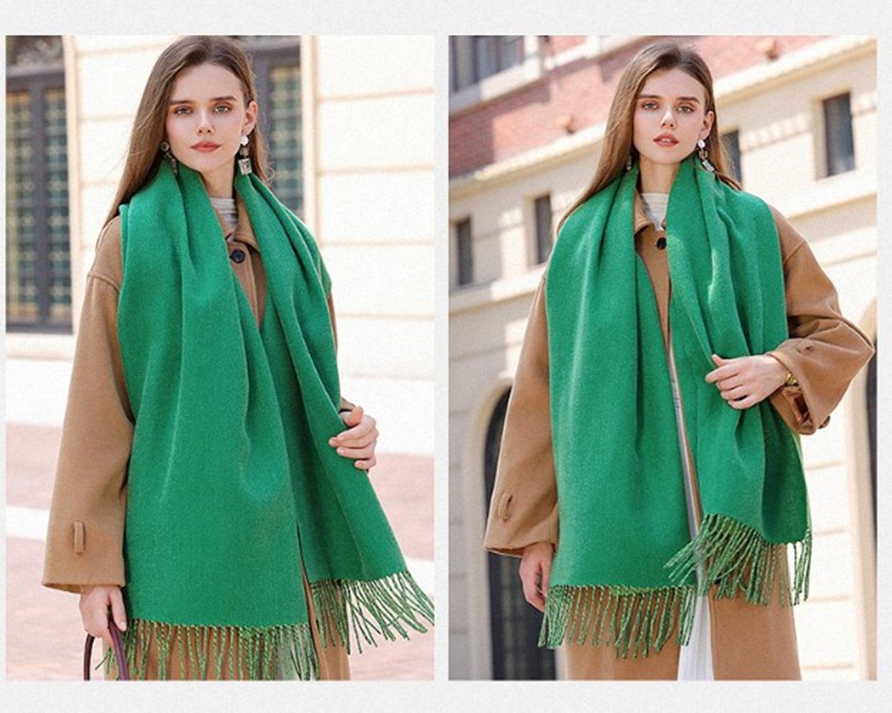 Damen Schal,kuschelweich,Winter in Qualität,Neuer Stil, für Frauen Halstuch Farben green03 verschiedenen Poncho XDeer Damen Geschenk Schal Modeschal