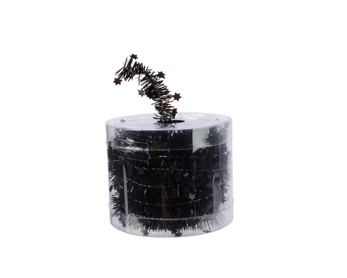 Kaemingk Гірлянда декоративна, Weihnachtsgirlande Lametta mit Sternen 3cm x 7m - Schwarz