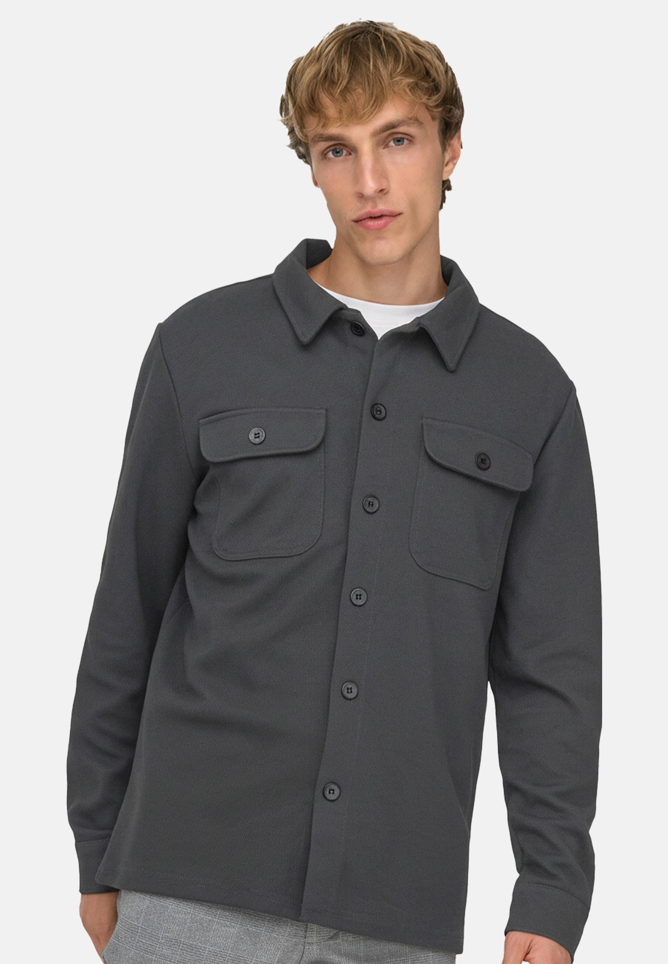 ONLY & SONS Hemdjacke 2er Pack Newkodyl (Spar-Set, 2-St) Hemdjacke / Overshirt - Blickdicht - Vielseitig kombinierbares Basic