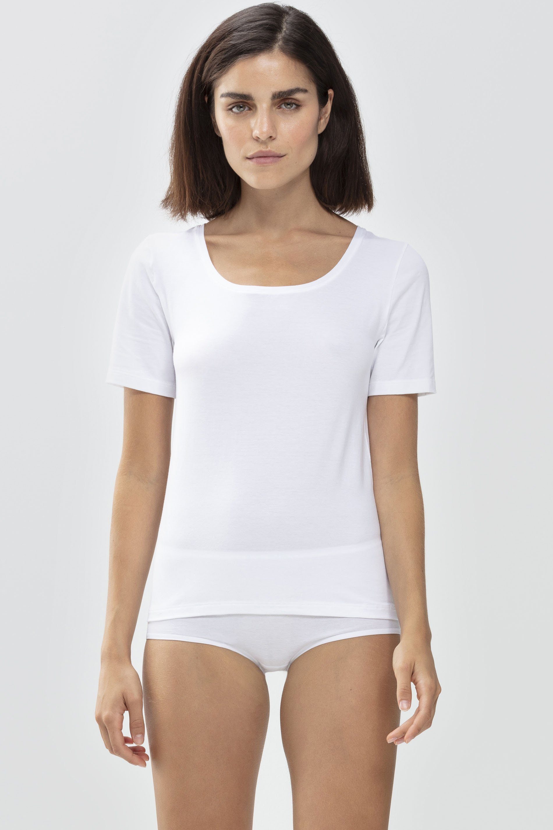 Organic Mey Superfine Uni Serie Weiss (1-tlg) T-Shirt