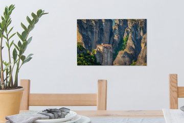 OneMillionCanvasses® Leinwandbild Die Meteora-Klöster inmitten der Berge Griechenlands, (1 St), Wandbild Leinwandbilder, Aufhängefertig, Wanddeko, 30x20 cm