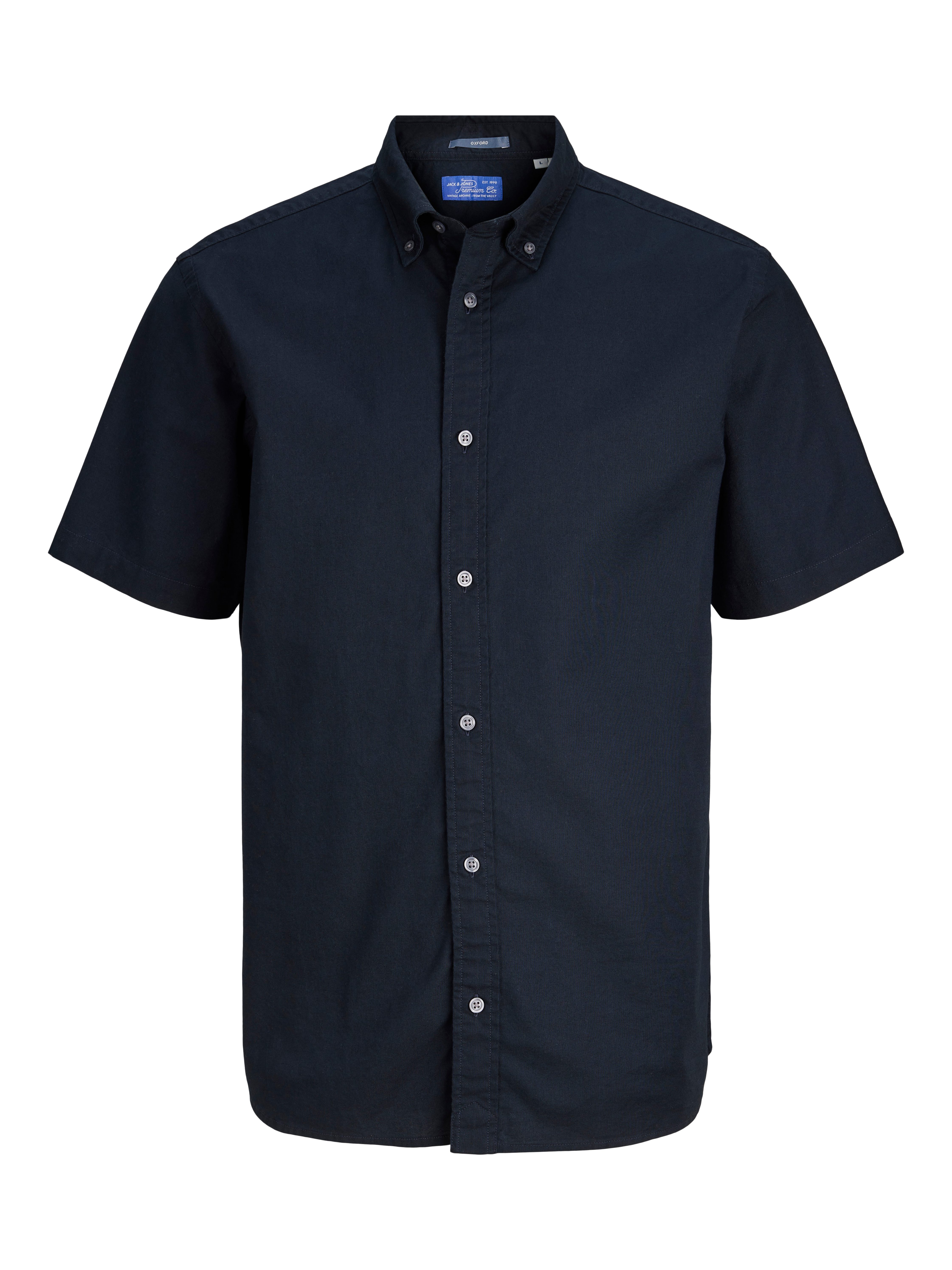 Jack & Jones Kurzarmhemd JPRBLUHARVEY OXFORD S/S SHIRT mit Button-Down Kragen