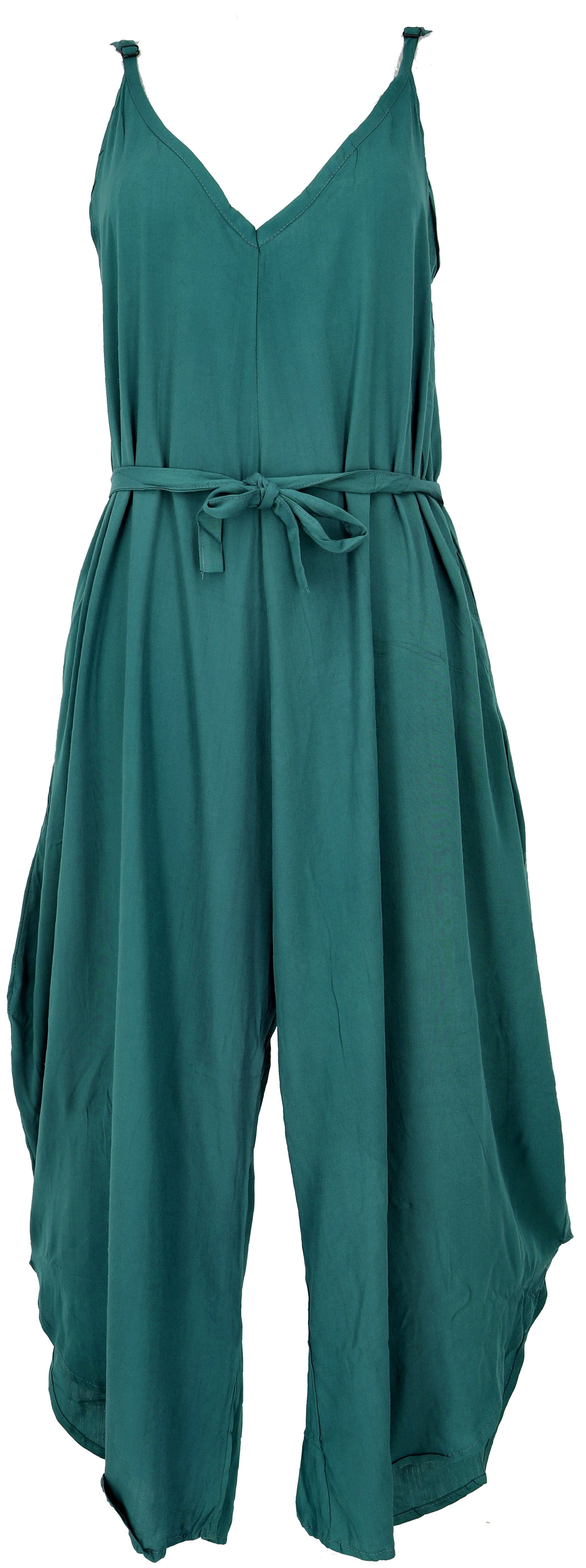 Guru-Shop Relaxhose Einfarbiger Jumpsuit, Sommer Overall,.. alternative Bekleidung dunkelgrün