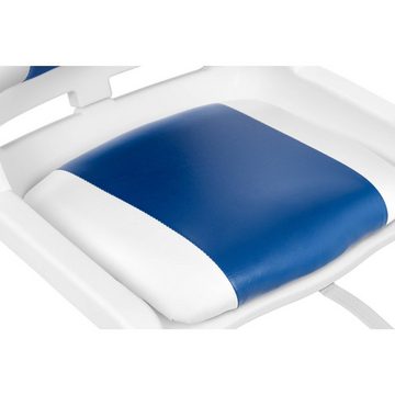 MSW Segelboot Bootssitz 52 x 56 x 31.5 cm weiß-blau Klappsitz Steuerstuhl Bootsstuhl