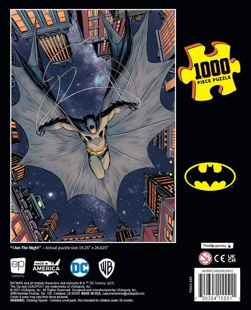USAopoly Puzzle Batman Puzzle I Am The Night (1000 Teile), 1000 Puzzleteile, Offiziell lizenziertes Puzzle