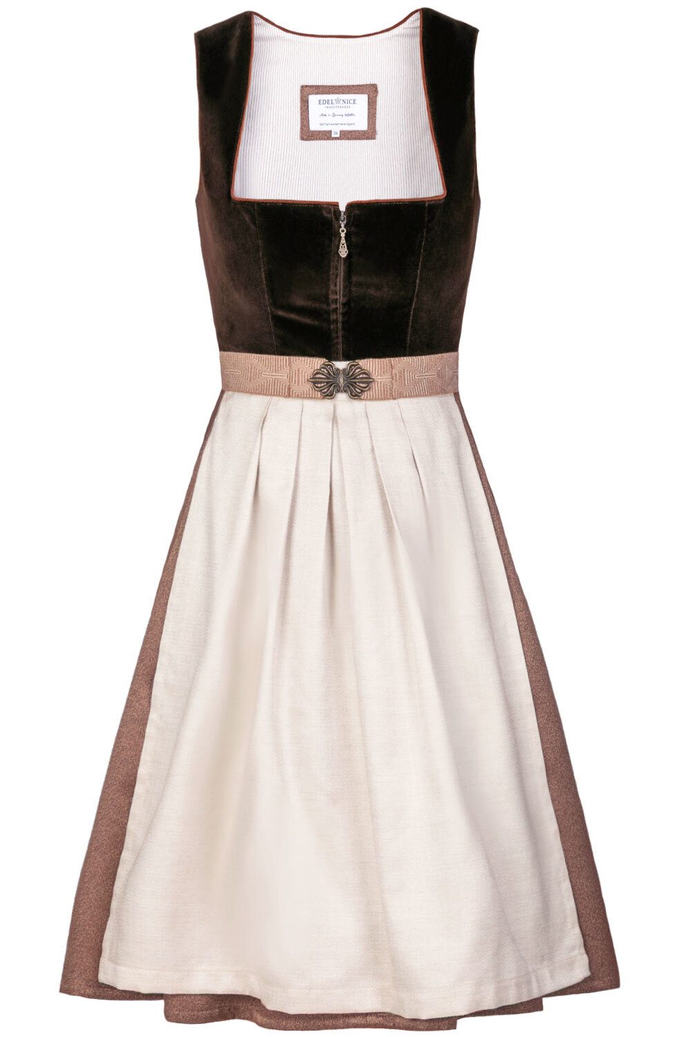 Edelnice Dirndl Theresie Samt Braun