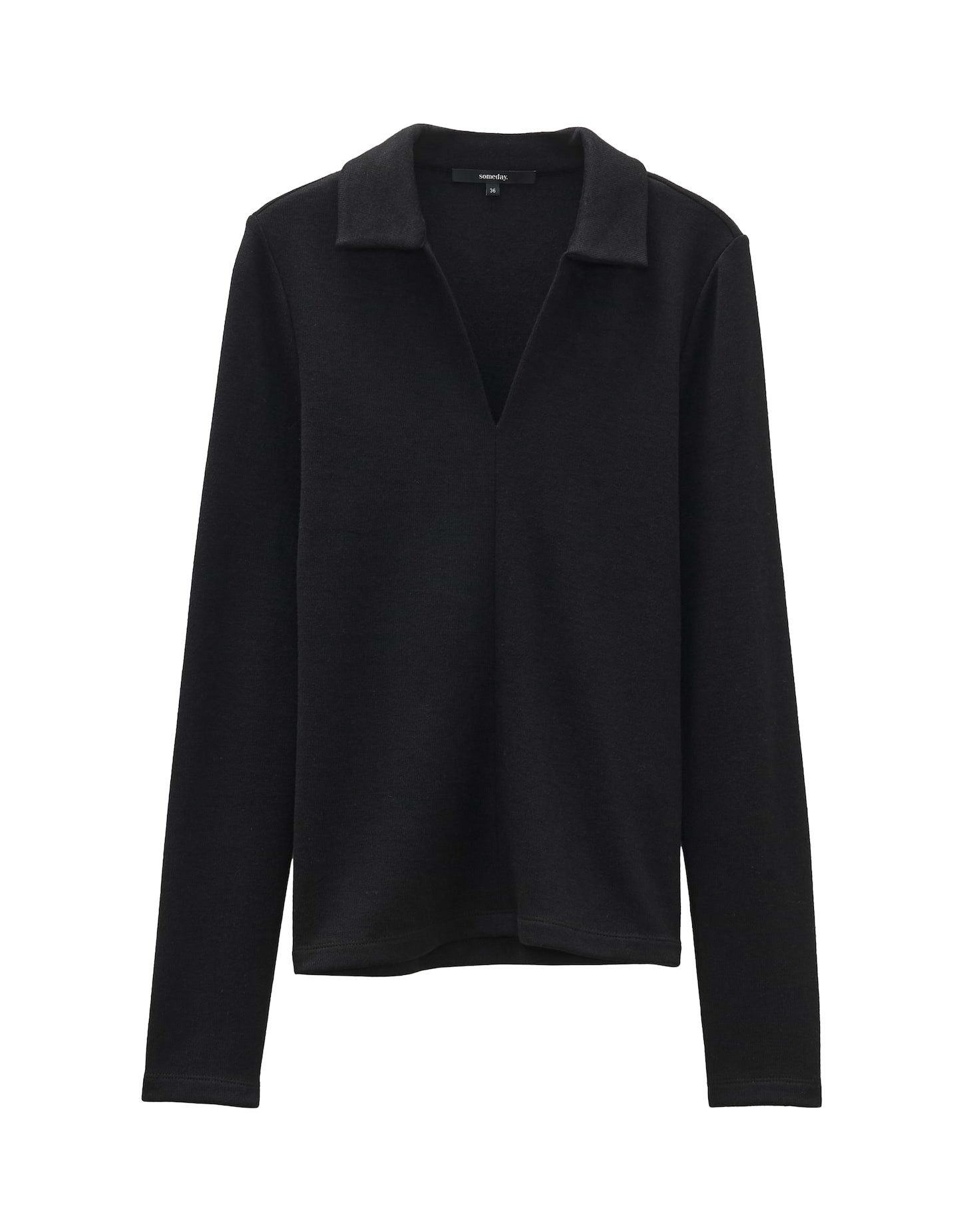 someday Langarm-Poloshirt Poloshirt KIKY Slim aus Viskose Mix günstig online kaufen