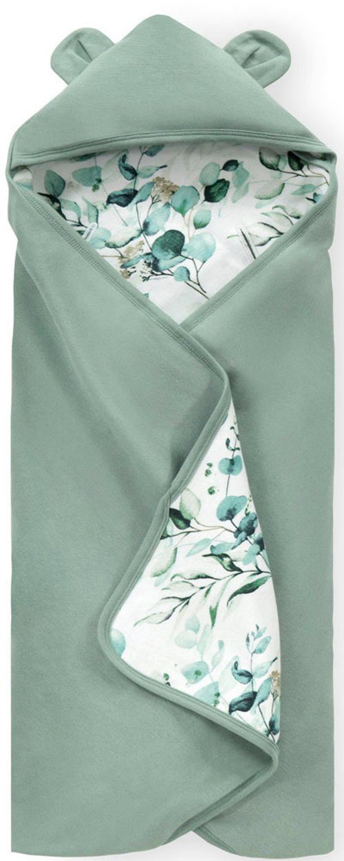 Babydecke Baby Einschlagdecke, Snuggle N Dream leaves Mint/grün
