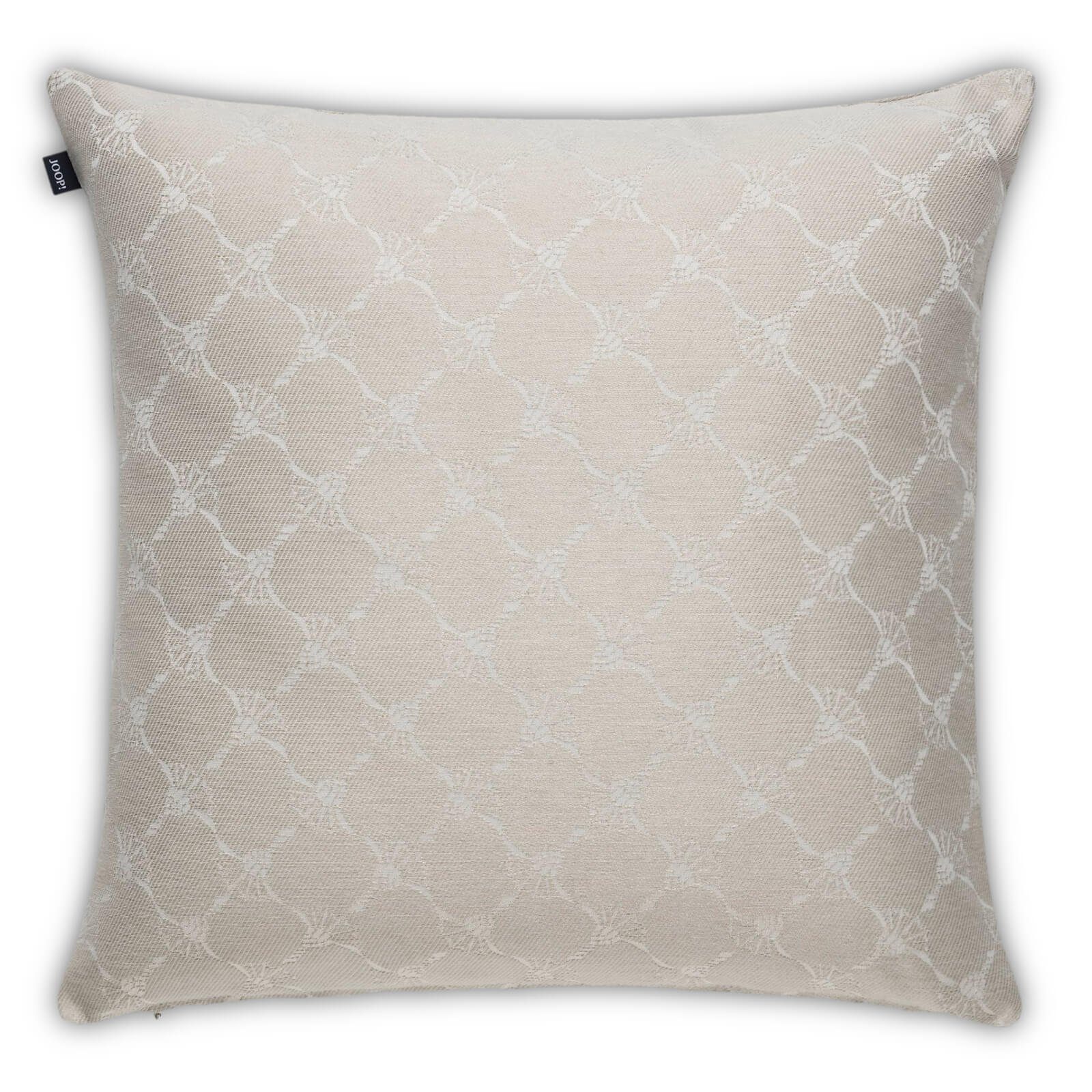 JOOP! Dekokissen Row 50789 Beige, Fischgräten-Design, Kornblumen-Motiv