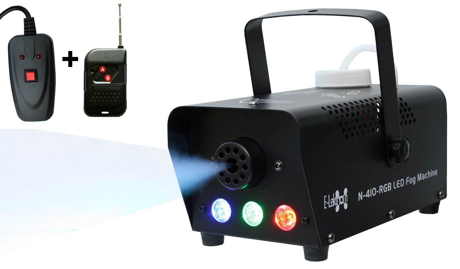 E-Lektron LED Discolicht Nebelmaschine N-410-RGB, Ohne Nebelfluid, LED fest integriert, RGB, Nebelmaschine mit LED Beleuchtung | Alle Lampen