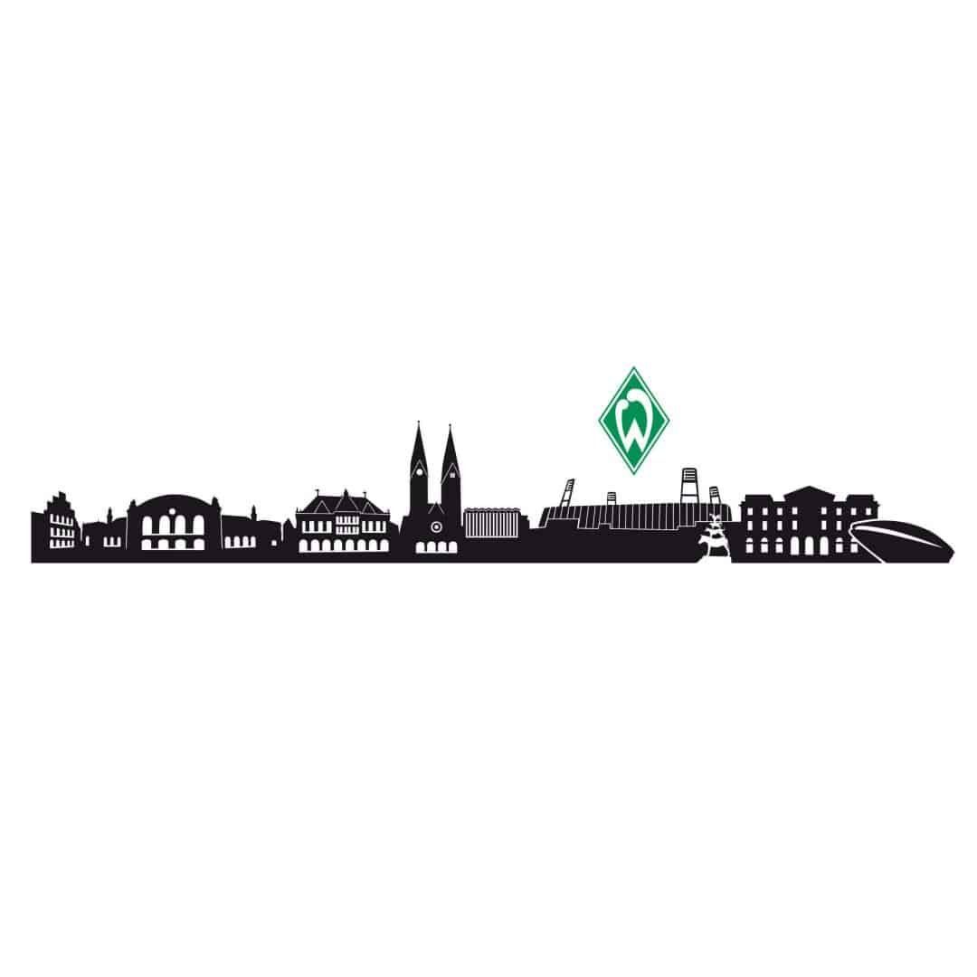 Werder Bremen Wandtattoo Fußball Wandtattoo SV Werder Bremen Stadt Skyline günstig online kaufen
