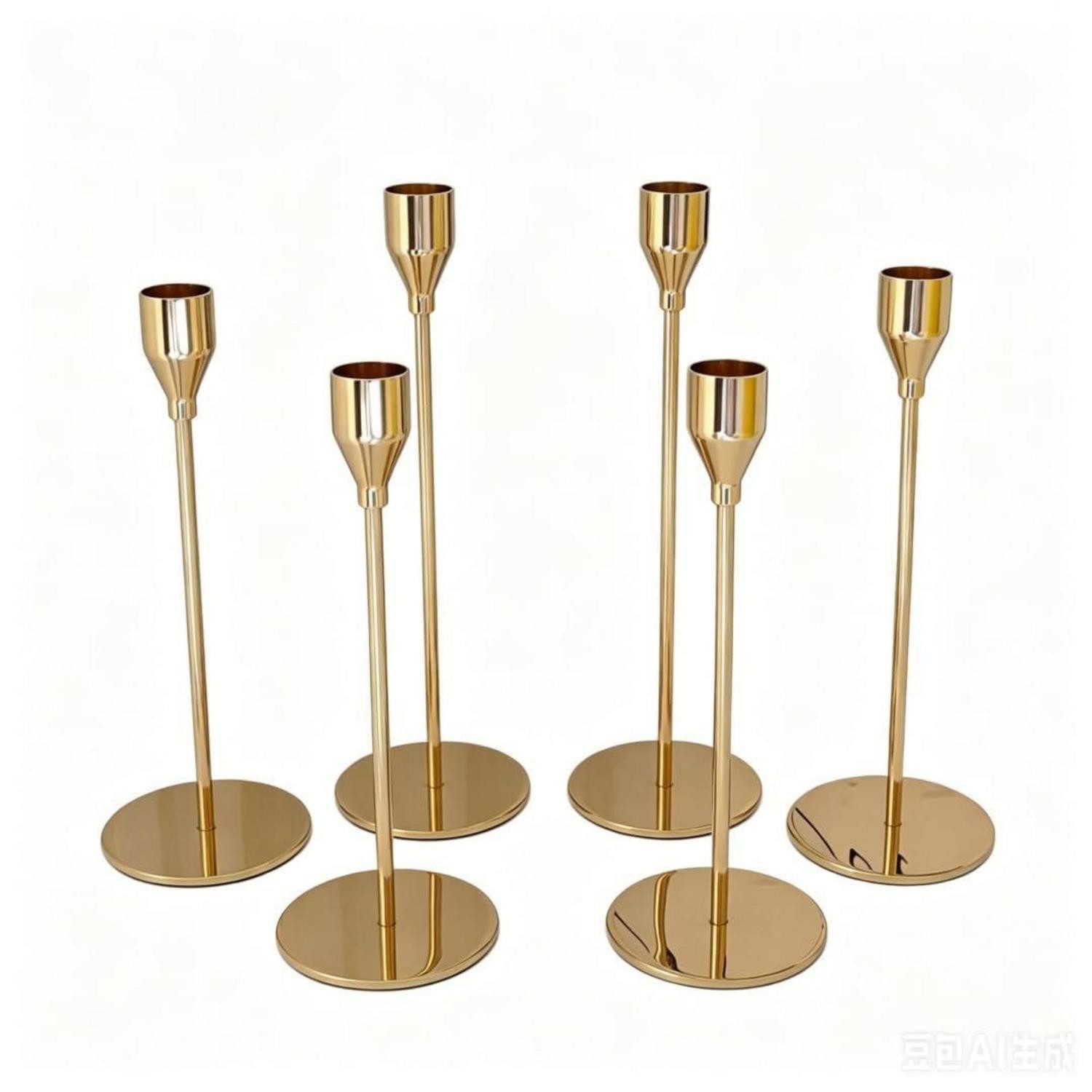 LuxusKollektion Tischkerzenhalter Kerzenhalter Gold 6er Set verschiedene Höhen (6 St)