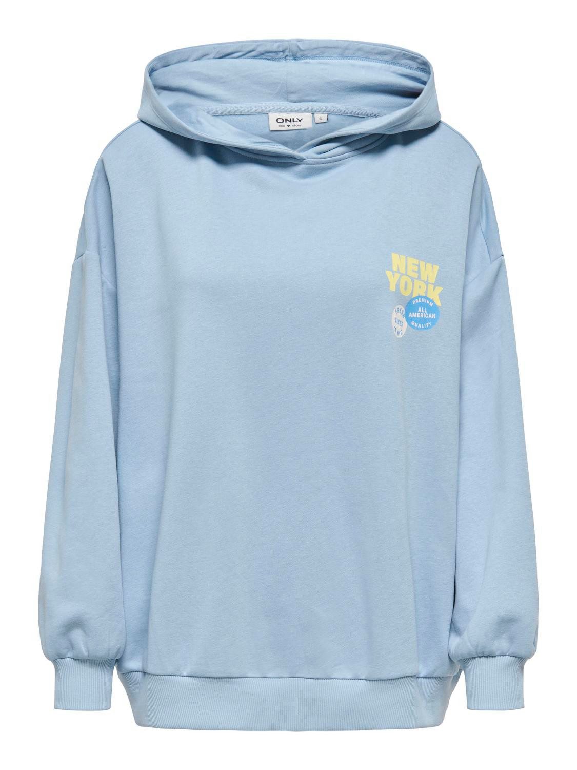 ONLY Sweatshirt ONLELO L/S PRINT HOOD BOX SWT Baumwollmischung, regular fit günstig online kaufen