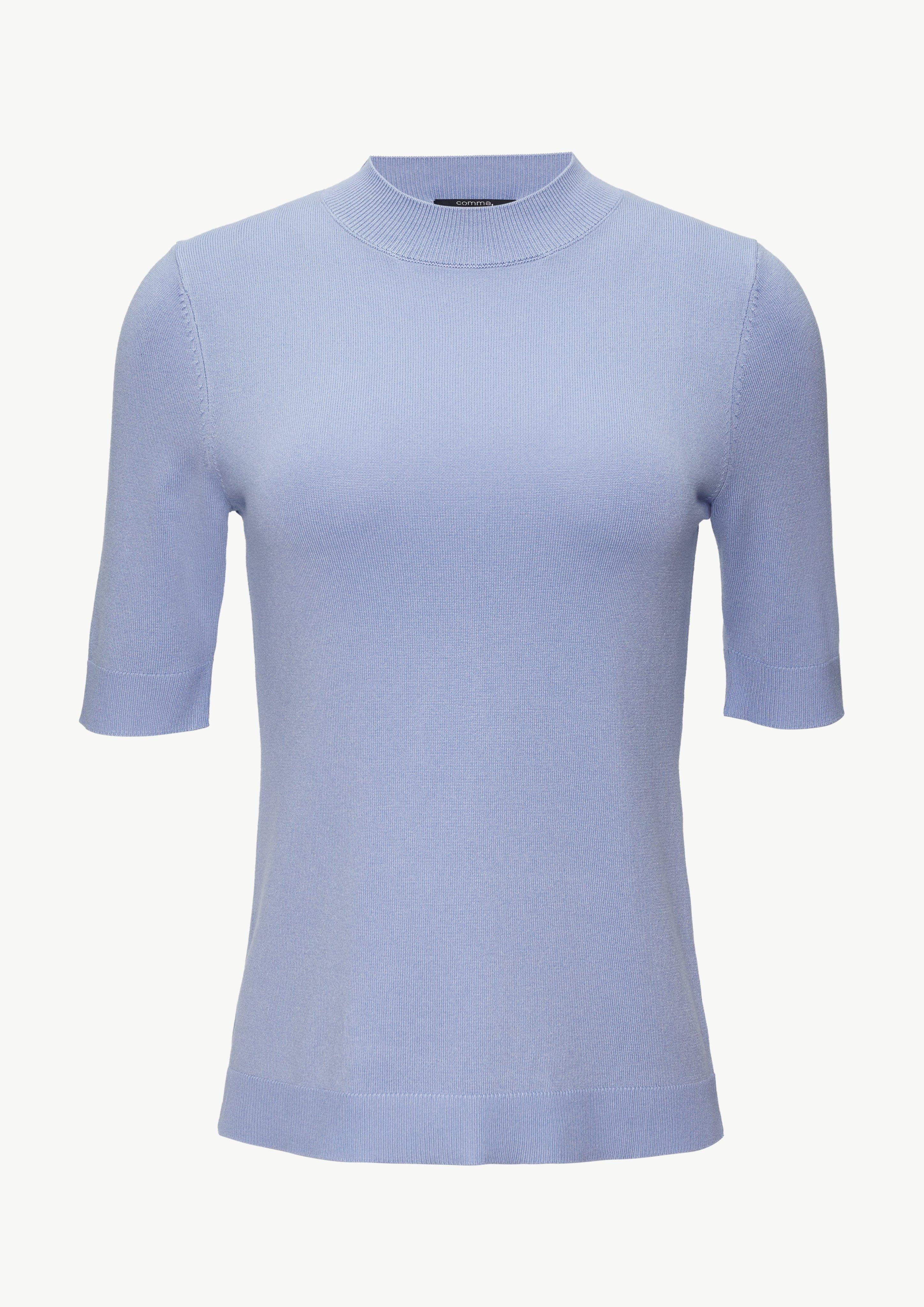 Comma Kurzarmshirt Feinstrickpullover aus Viskosemix günstig online kaufen