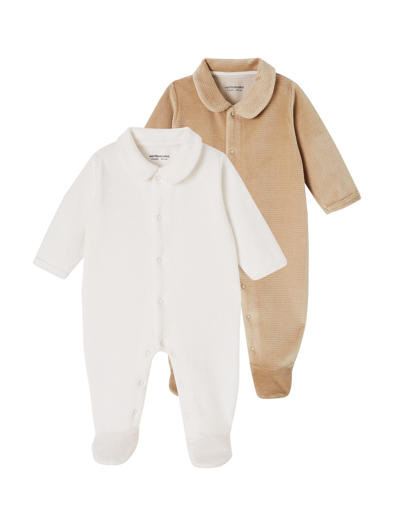 Schlafanzug 2er-Pack Baby Strampler aus Cordsamt