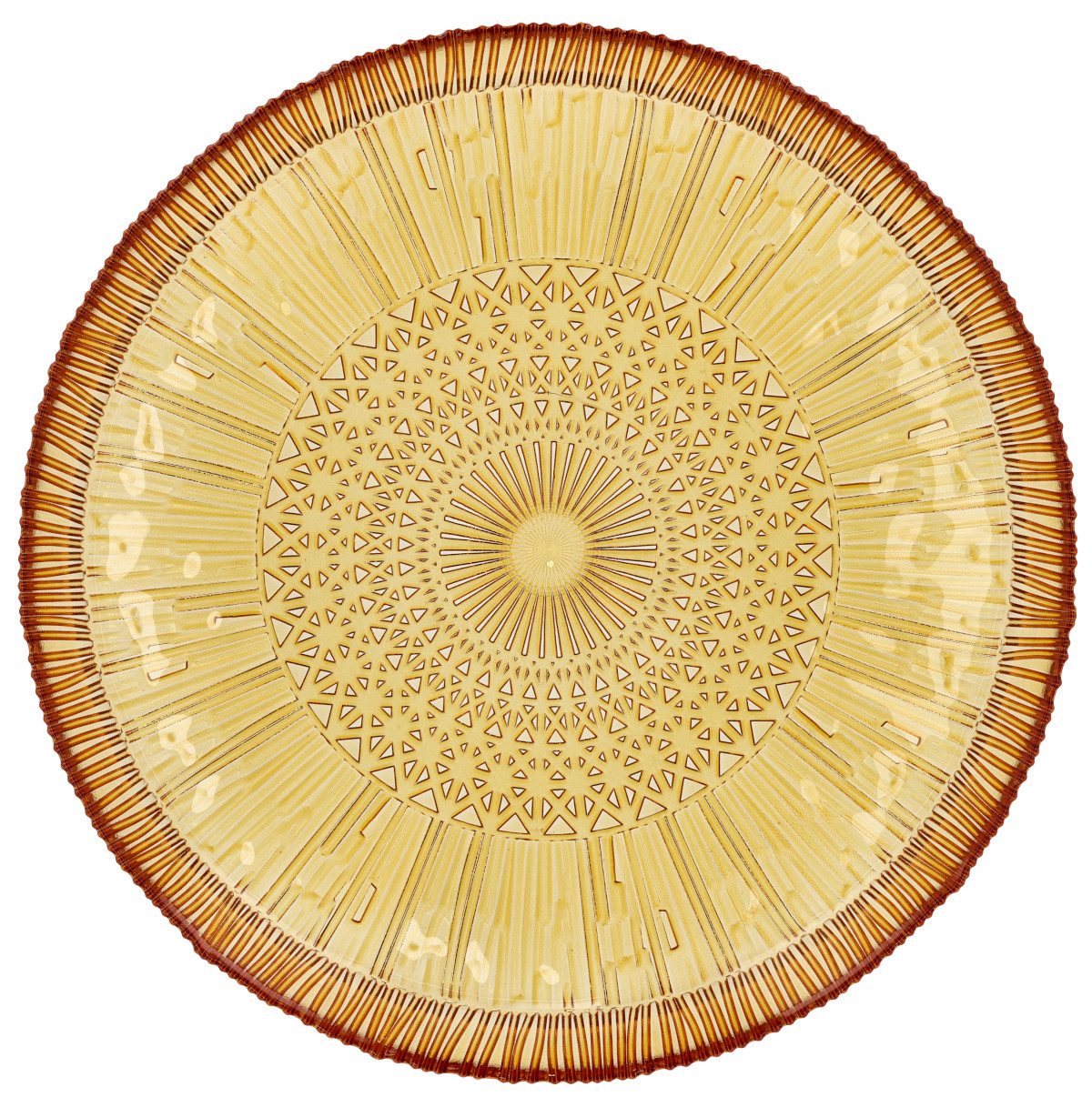 Bitz Servierplatte Kusintha Servierplatte rund amber 30cm, Glas, (Platten), Servierplatte rund Kusintha 30 cm Amber