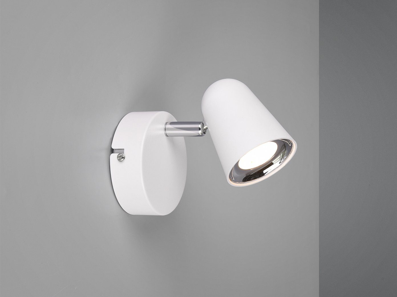 TRIO LED Wandstrahler, LED fest integriert, Warmweiß, innen, klein-e Wandleuchte für Treppenhaus & Bett Spot schwenkbar Weiß